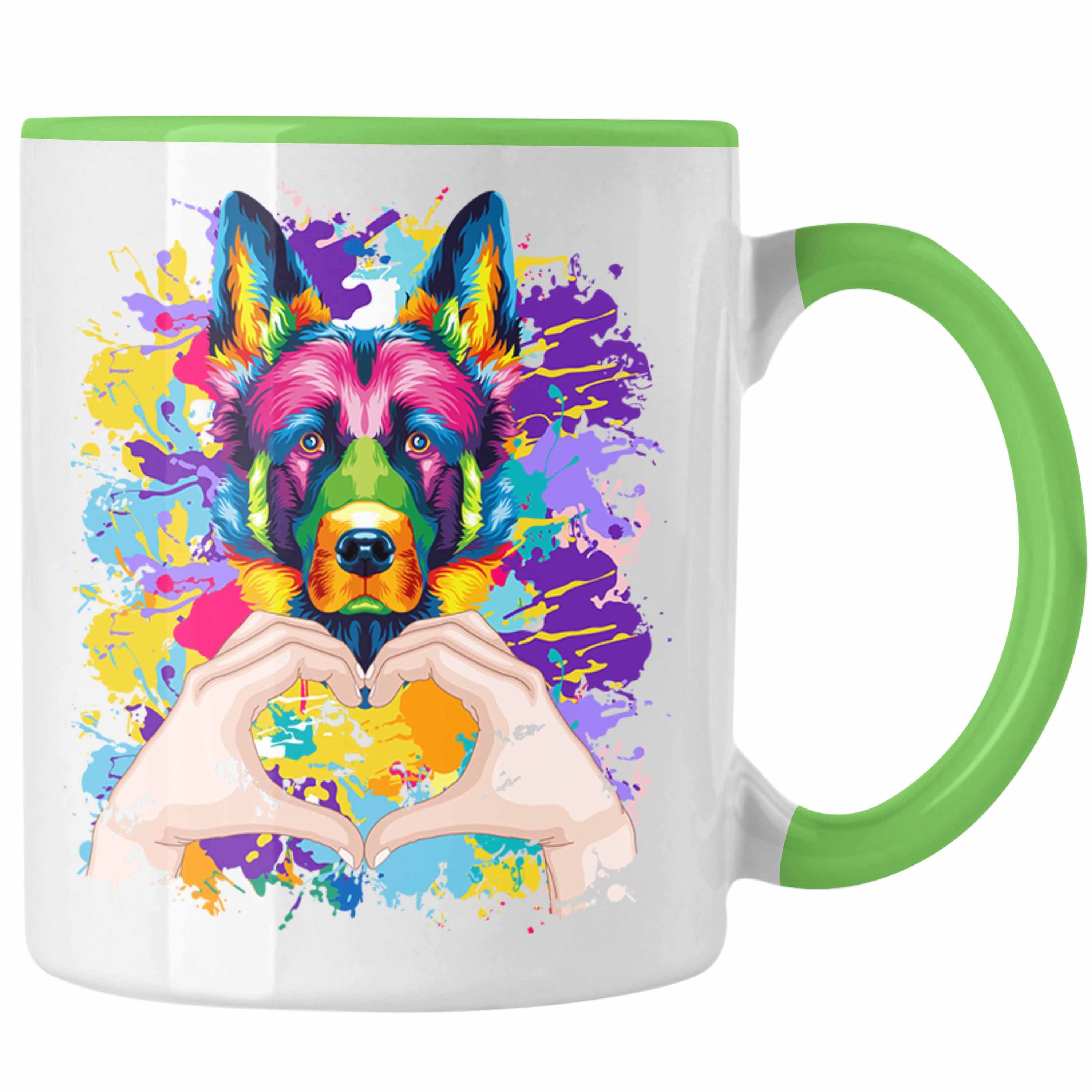 Trendation Tasse Schäferhund Besitzer Farbe Geschenk Geschen Lustiger Spruch Tasse Love Grün