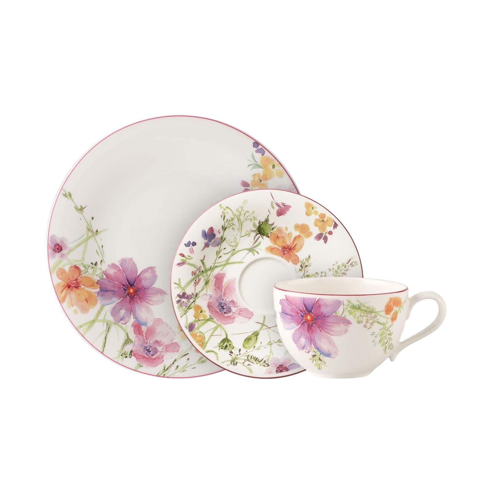 Villeroy & Boch Kombiservice Mariefleur Basic Kaffeeservice 18er Set (18-tlg), Porzellan