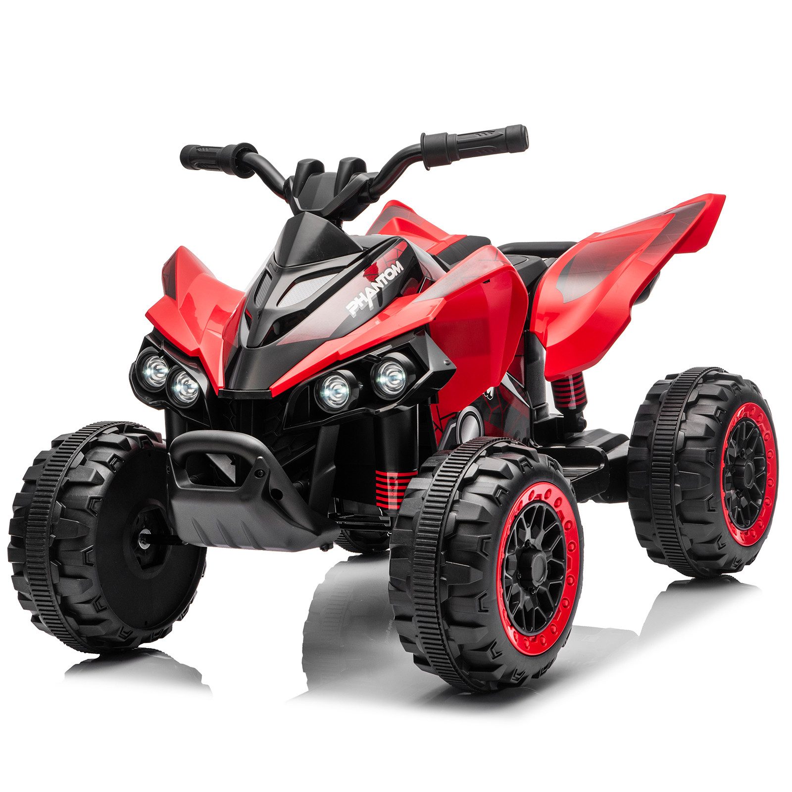 LALAHO Elektro-Kinderquad Elektrisches Kinderauto mit vier Rädern, 12V 4,5Ah ATV, mit LED-Beleuchtung