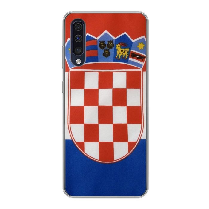 MuchoWow Handyhülle Foto der kroatischen Flagge Handyhülle Samsung Galaxy A30s Smartphone-Bumper Print Handy
