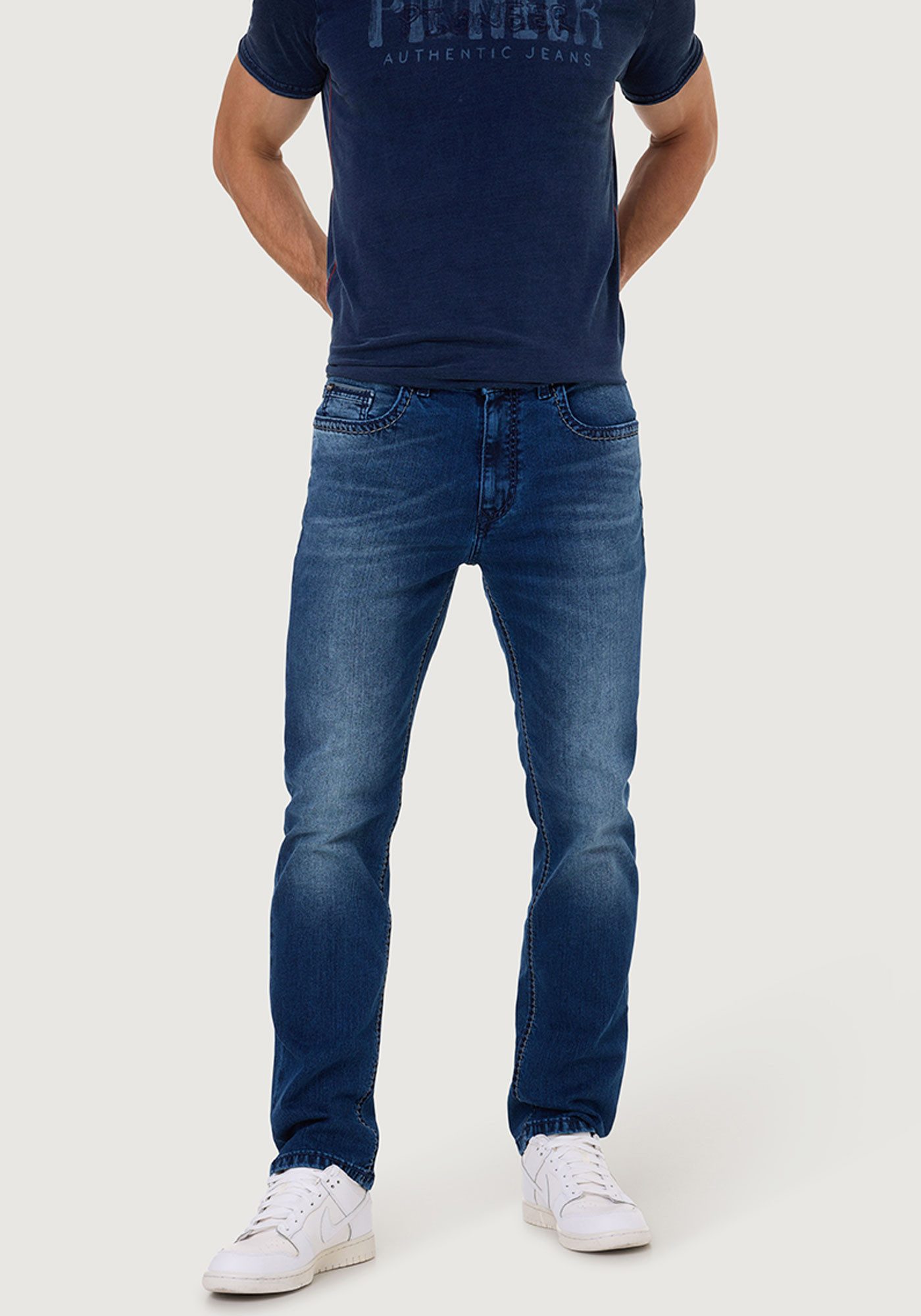 Pioneer Authentic Jeans 5-Pocket-Jeans RANDO - Regular Fit, Handcrafted mit dicken Nähten