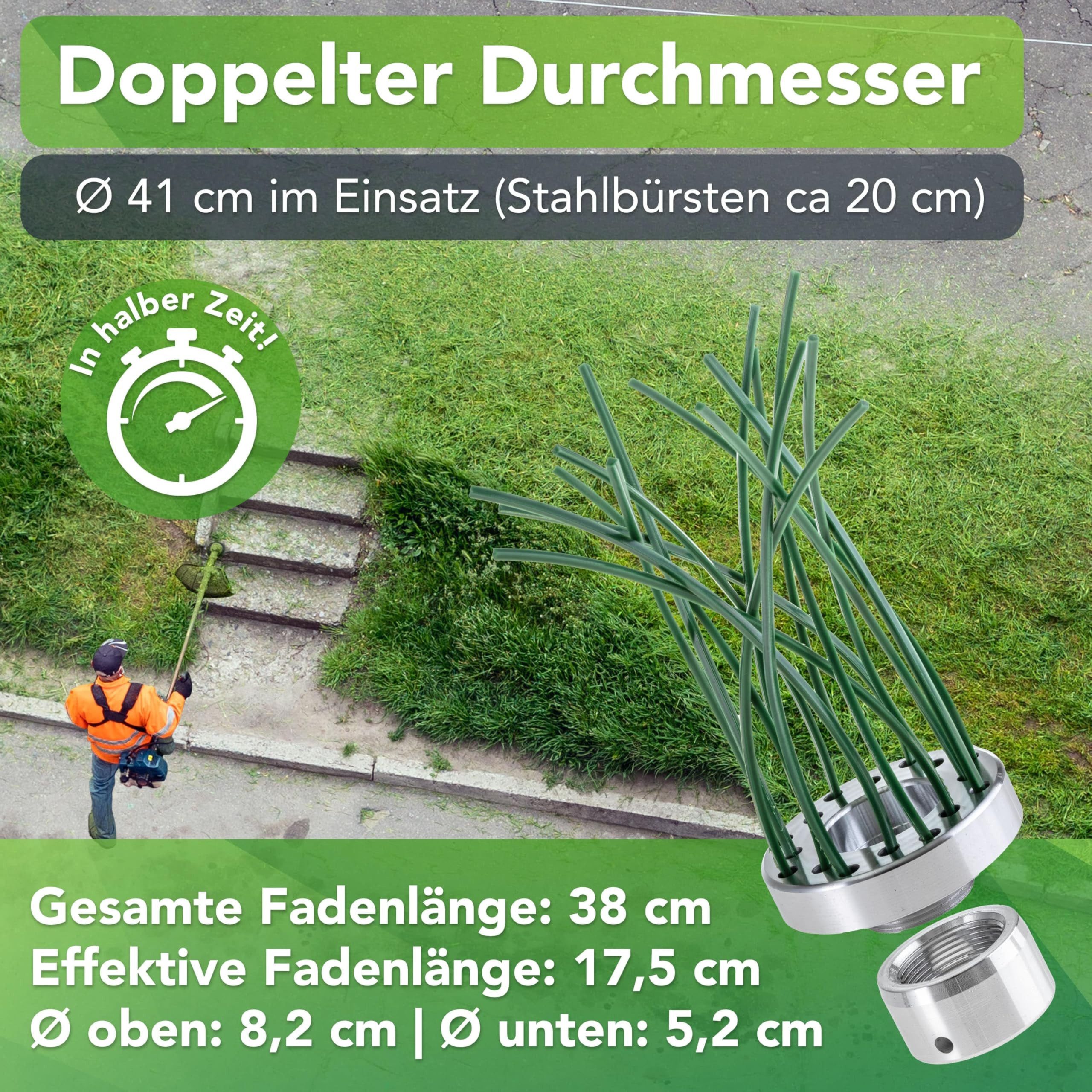 Laakfeld Unkrautstecher Unkrautbürste für Freischneider & Motorsense 32 PA 66 Nylonfäden, Wildkrautbürste für Motorsense - universal Unkraut-Bürste Aluminium