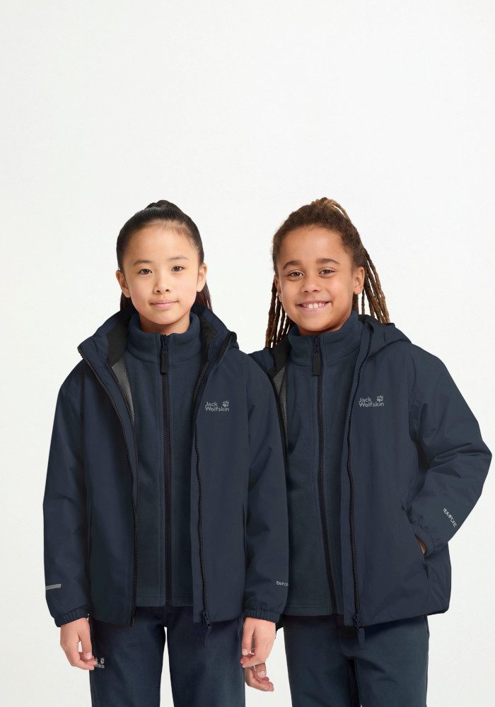 Jack Wolfskin 3-in-1-Funktionsjacke ICELAND 3IN1 JKT K Langarm-Design, aus Polyester, in Größen von 104 bis 176