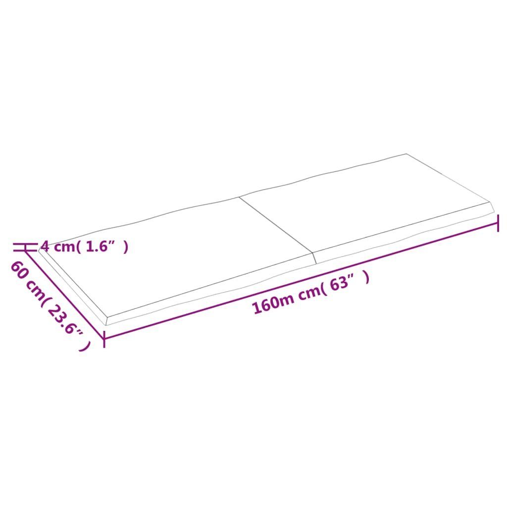 Behandelt (1 cm St) furnicato 160x60x(2-4) Massivholz Tischplatte Baumkante