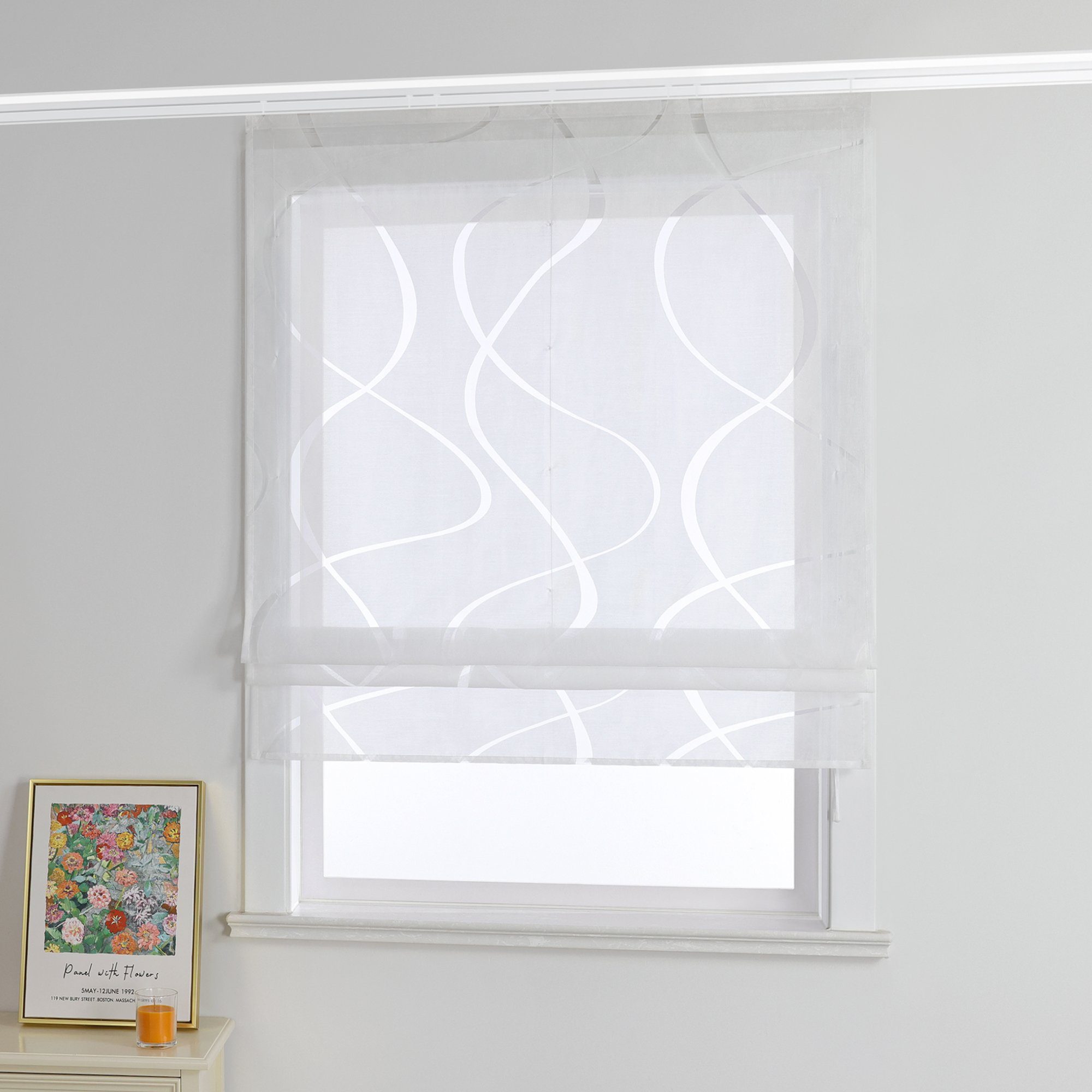 Joyswahl Raffrollo, mit Klettband, Küche Bändchenrollo Modern mit Wellen Mu günstig online kaufen