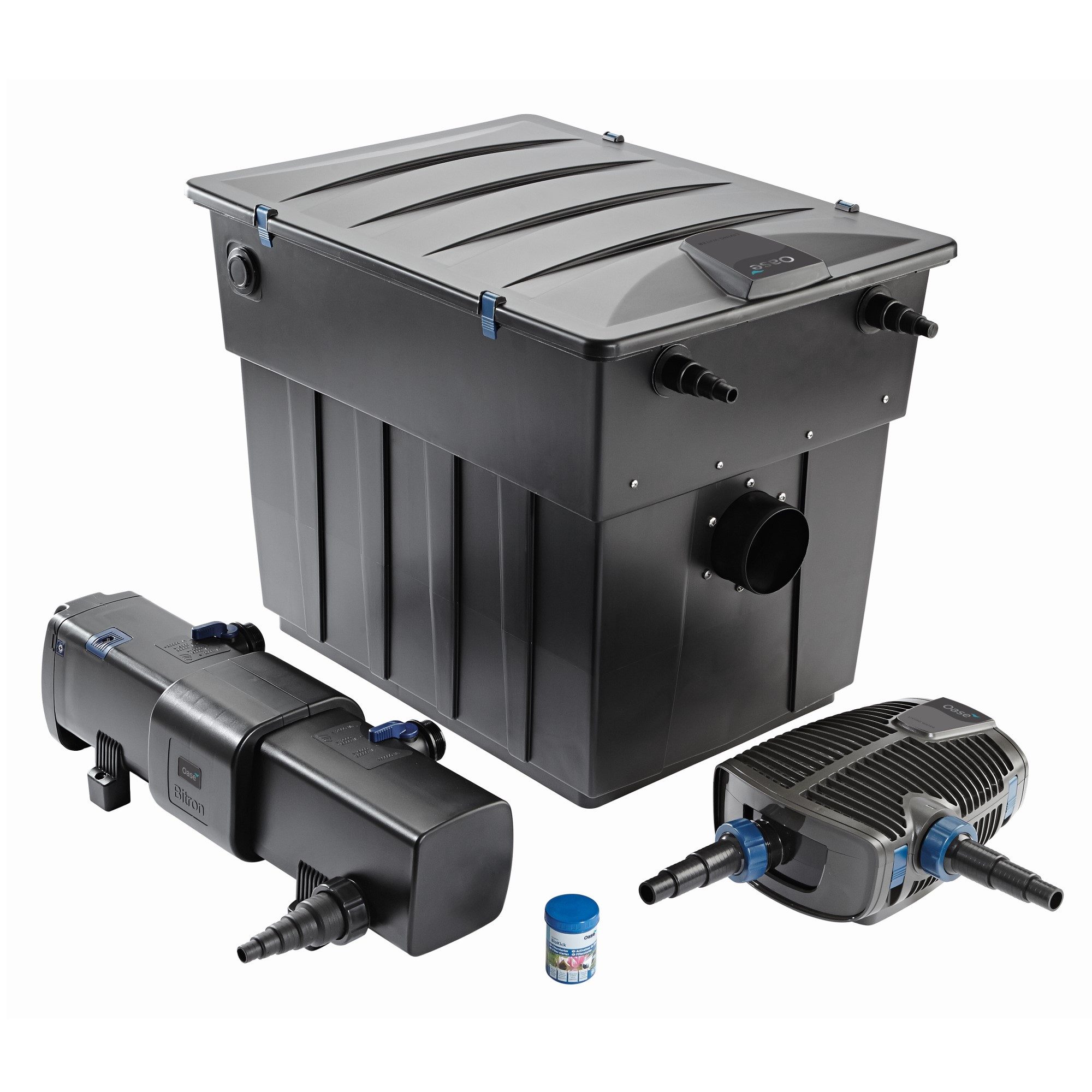 OASE Teichfilter BioTec ScreenMatic² Set 90000 OC, Komplettset Teichpumpe und UVC-Klärer