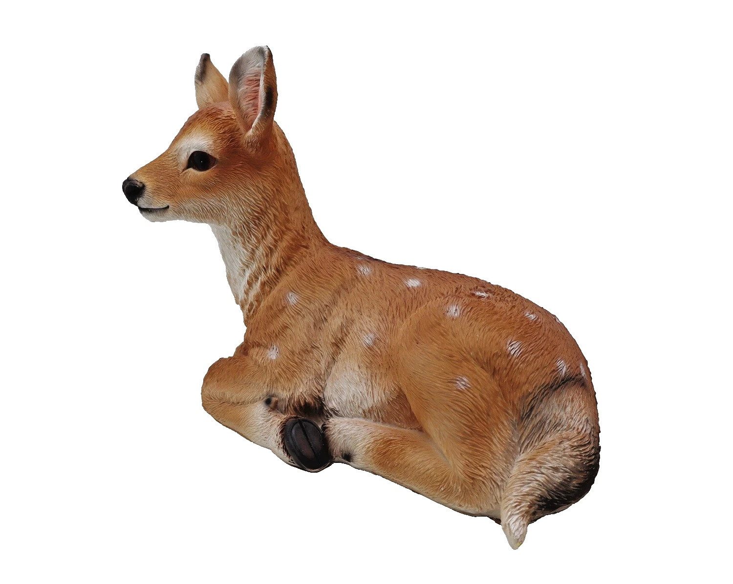 Kaufhaus le petit Tierfigur Deko Reh Kitz Rehkitz Hirsch Kuh Hirschkuh Elch Garten Figur Skulptur, Weihnachtsfigur Dekofigur Dekoskulptur Dekoobjekt Polyresin Kunststein