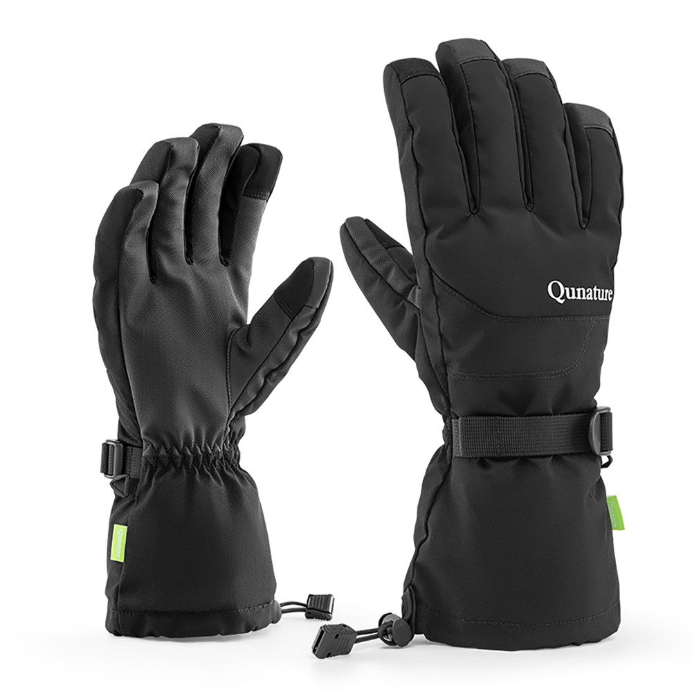 Qunature Skihandschuhe Snowboardhandschuhe Winterhandschuhe Thermohandschuhe (Spar-Set, 1-St) Wasser- & winddicht, Touchscreen, rutschfest, Tasche