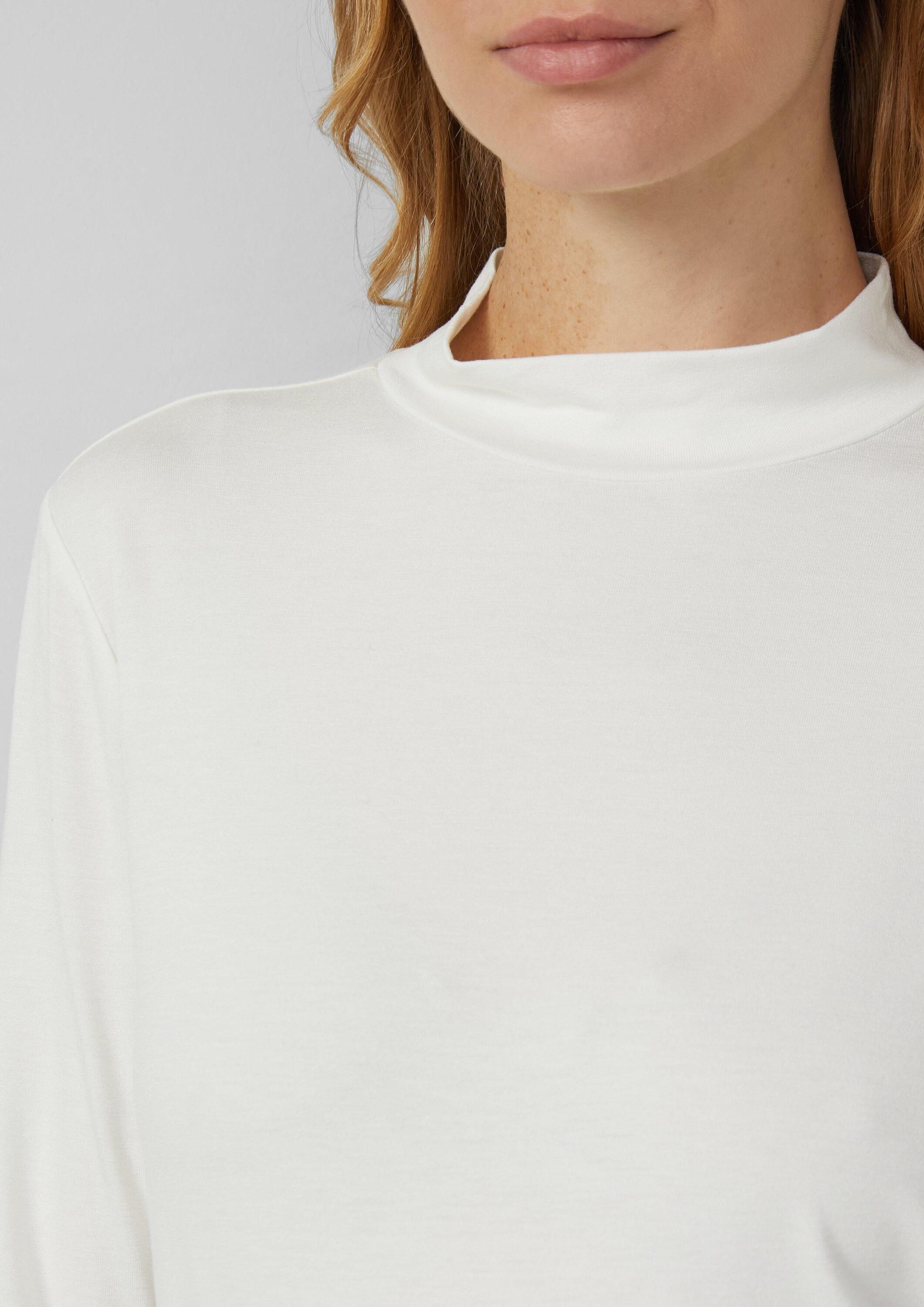 s.Oliver Langarmshirt T-Shirt Slim Fit Jerseyshirt mit Stehkragen
