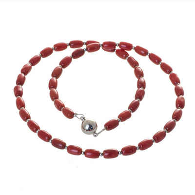 Bella Carina Perlenkette Kette mit kleinen Schaumkoralle Perlen, mit Schaum Koralle