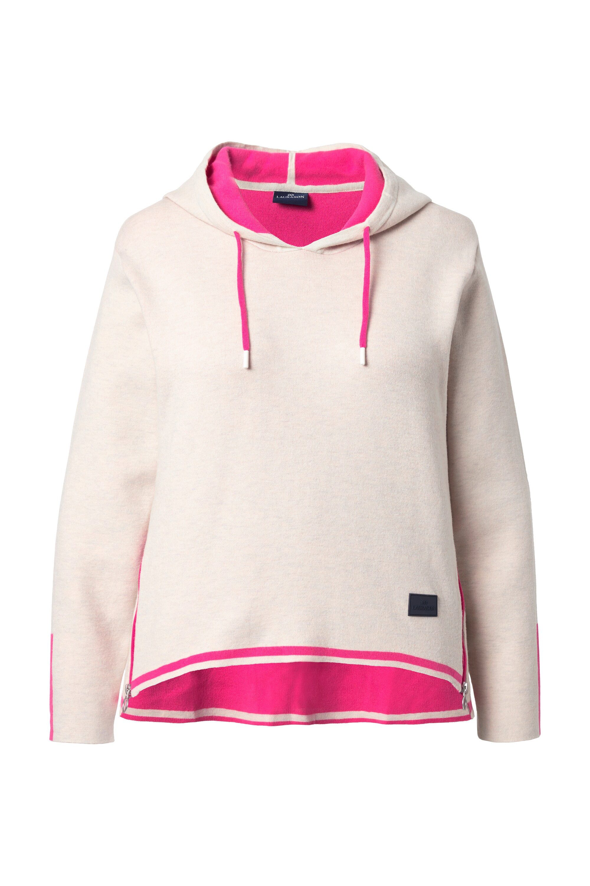 Laurasøn Strickpullover Strick-Hoodie Doubleface Kapuze Langarm günstig online kaufen