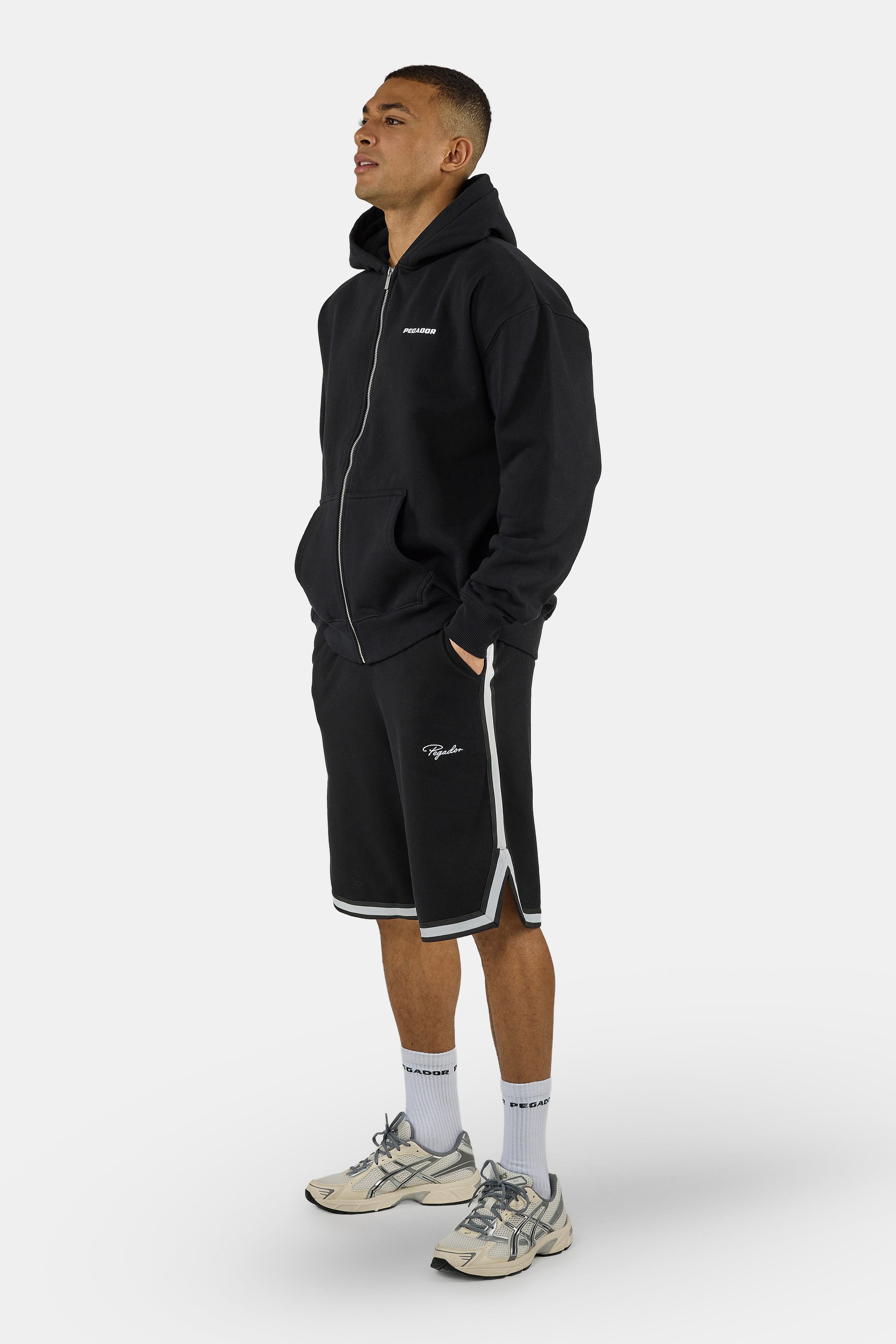 PEGADOR Kapuzensweatjacke Logo Oversized Sweat Jacket Baumwollmischung, oversize