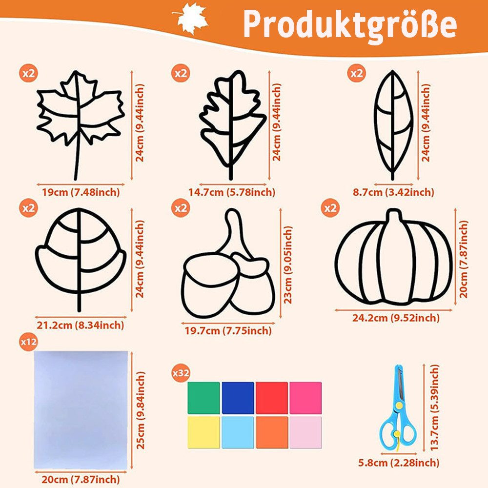 CLTYQ Fensterfolie Herbst Bastelset für Kinder,DIY günstig online kaufen