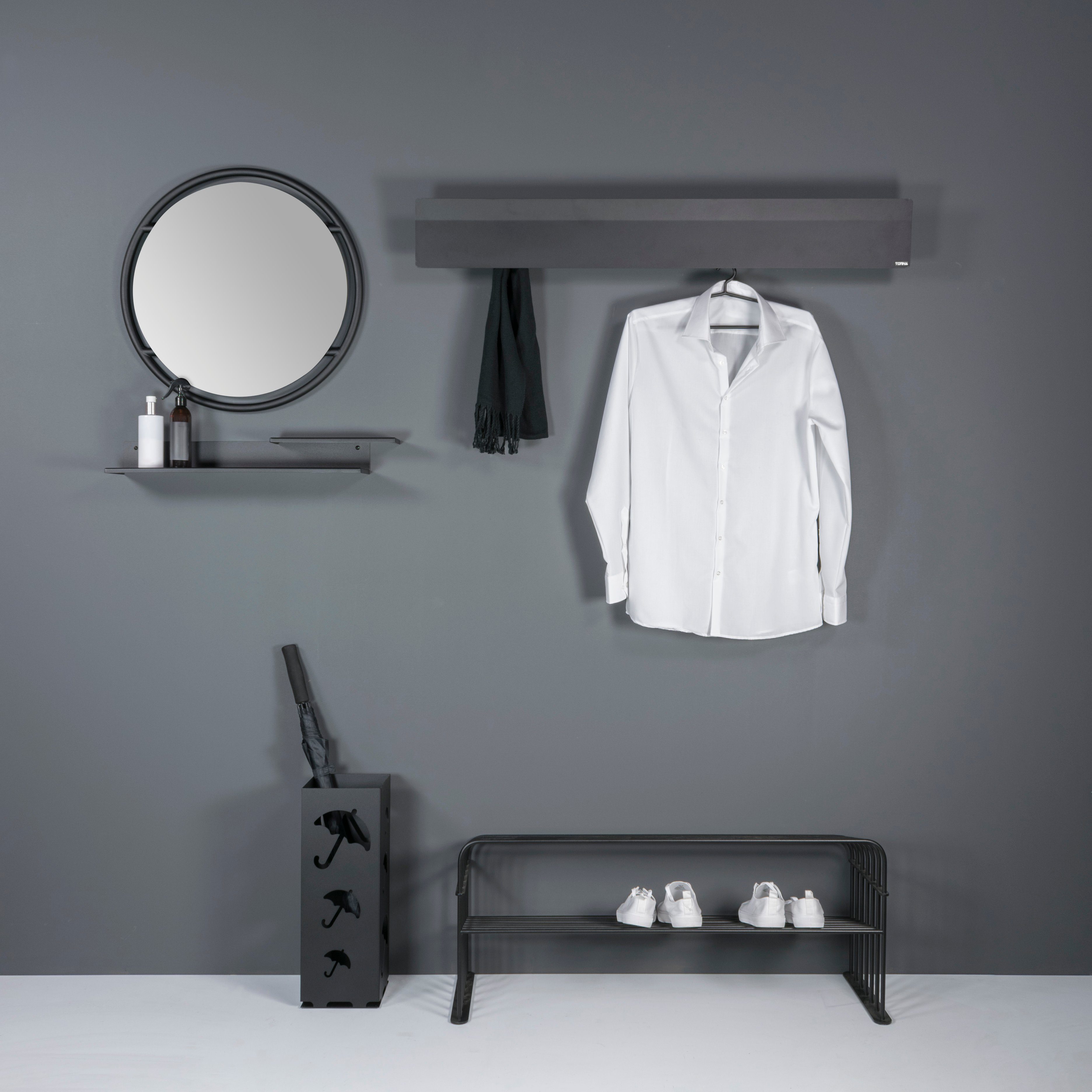 - Torna Schuhregal GRILLE Design Schuhregal Schwarz BLACK 100x40,5x34cm 100 Torna Furniture