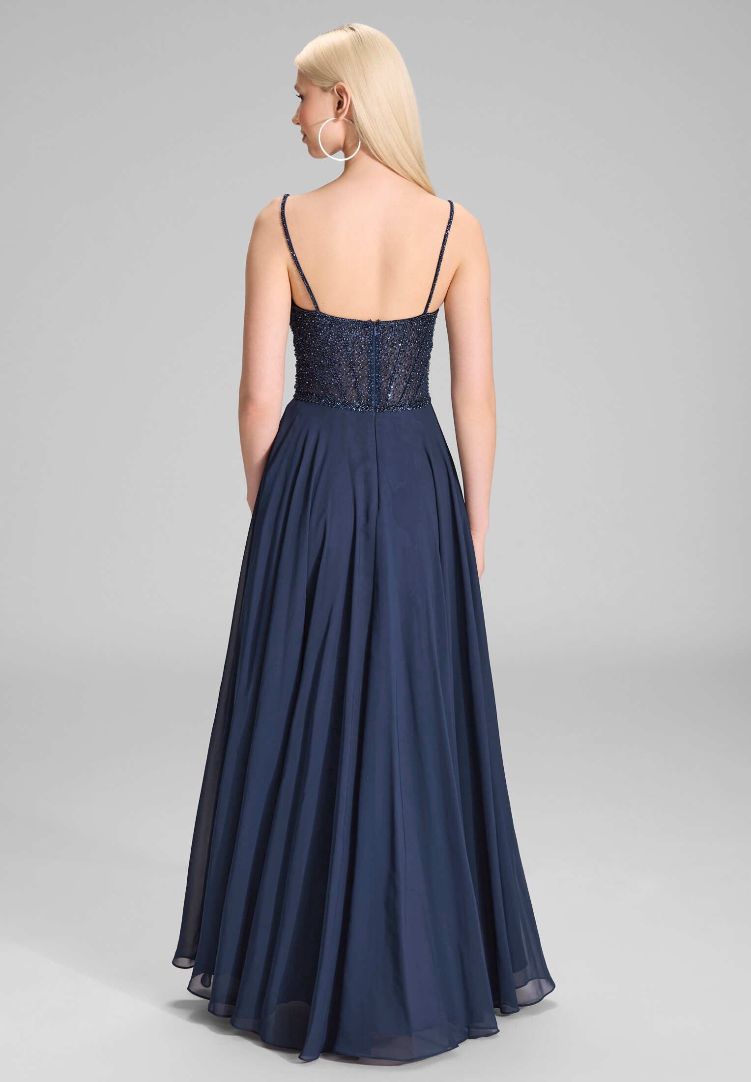 Hey Kyla Abendkleid - Chiffonkleid mit besticktem Top Taillierter Schnitt m günstig online kaufen