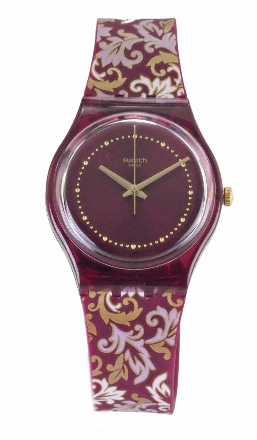 Swatch Quarzuhr Swatch Damen Quarz Uhr GR179 DAMASK X109, (Gold)