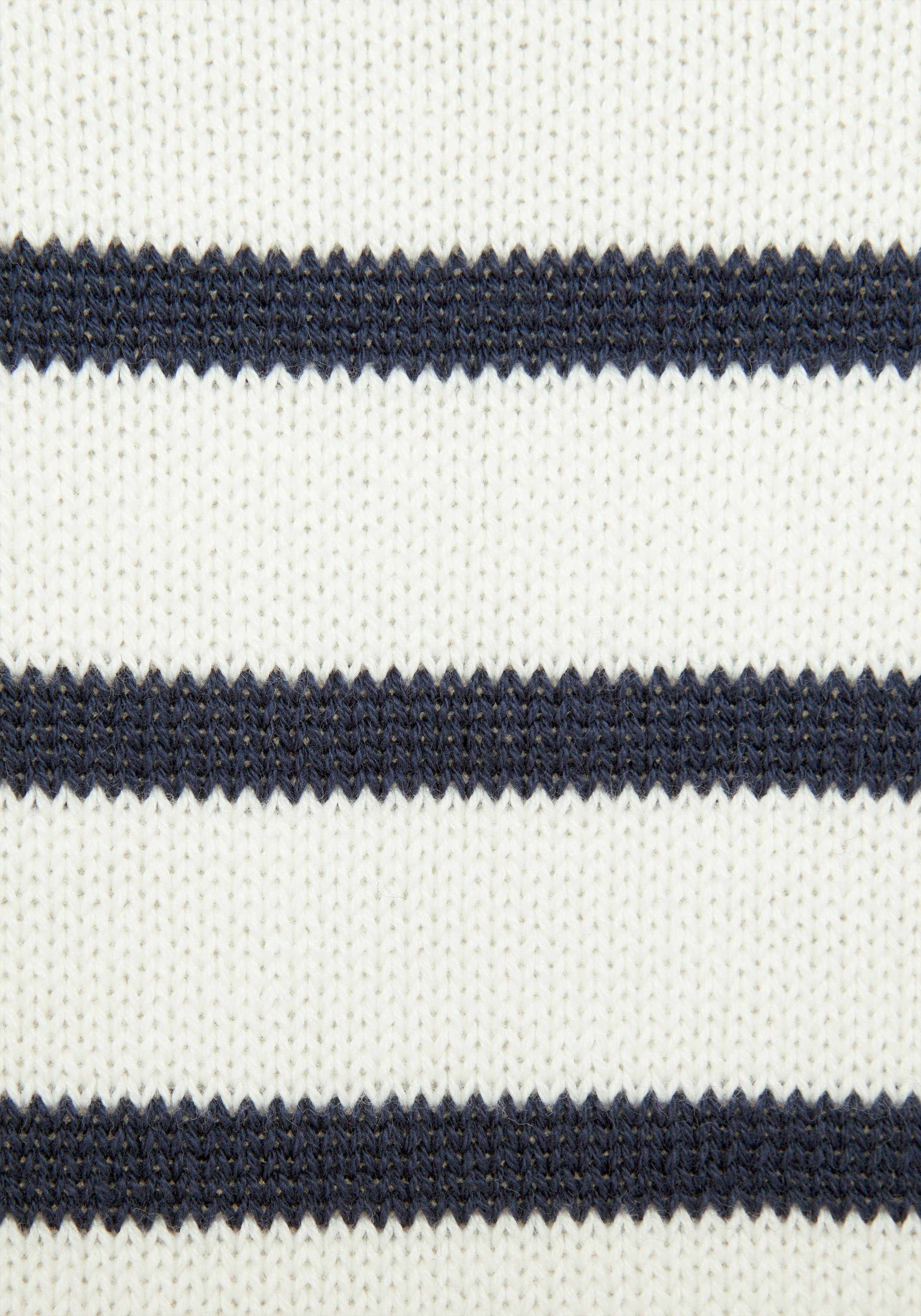 Vivance Streifenpullover mit Zierknöpfen, Streifenoptik, Strickpullover, modisch