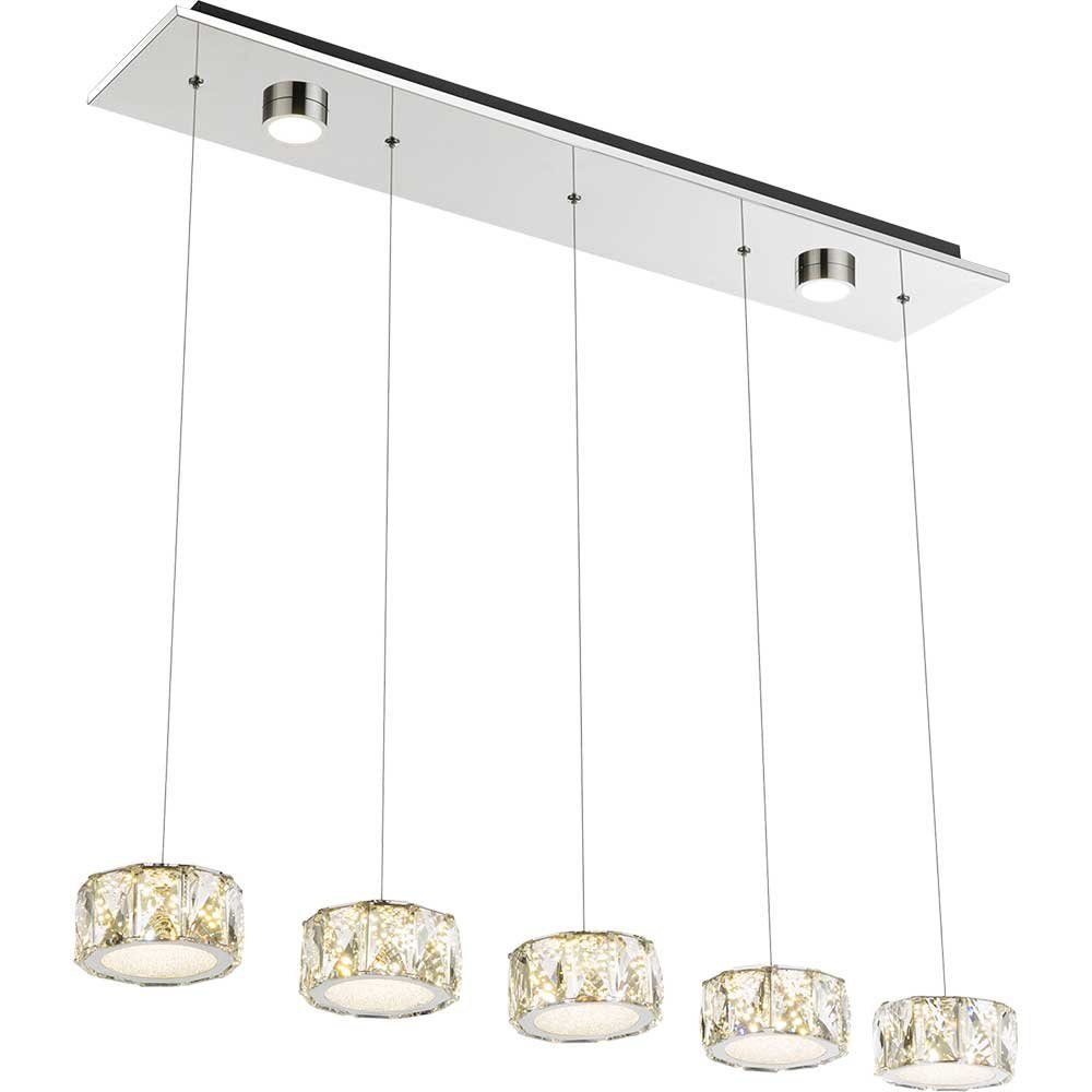 GLOBO LIGHTING LED Pendelleuchte, LED-Leuchtmittel fest verbaut, Neutralweiß, Hängelampe Pendelleuchte Glas Kristalle Esszimmerlampe Hängeleuchte