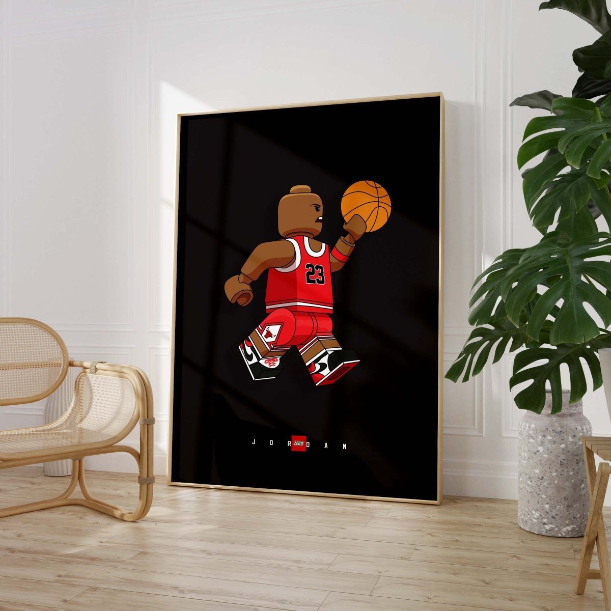 JUSTGOODMOOD Poster Block Style Basketball Figur Minimalistische Pop Art Sport llustration, (1 St) – Bild 2 von 5
