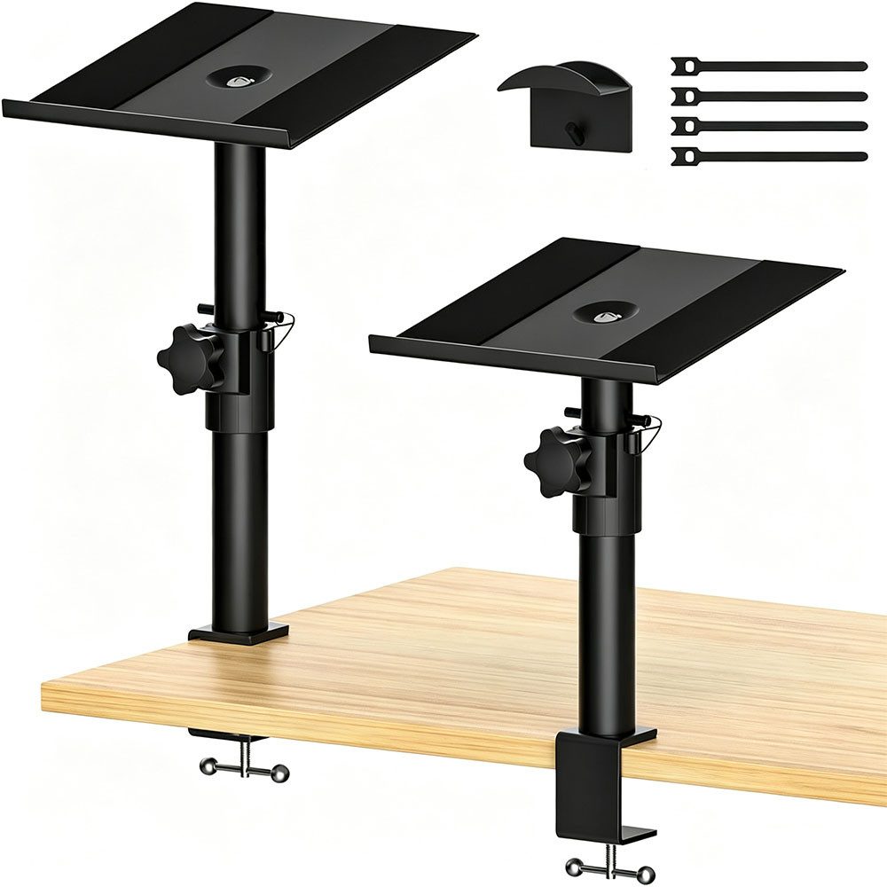 AFKSMILE Lautsprecherständer 2 Stück Lautsprecher ständer,Soundbar-Halterung,Verstellbare Halterung, (2-tlg., Maximale Tragfähigkeit 18 kg,klemmbarer Tischständer,für Lautsprecher)