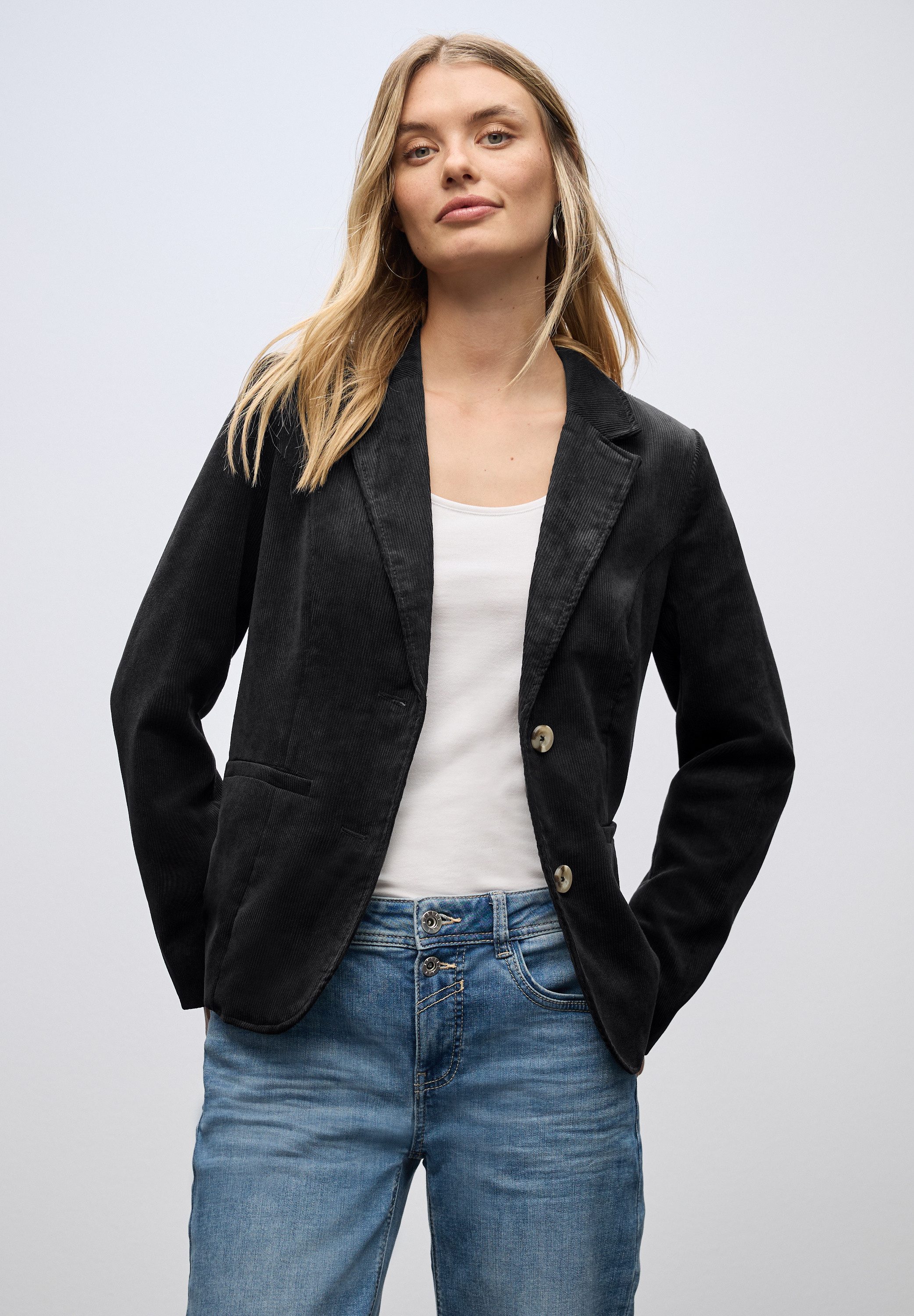 STREET ONE Kurzblazer mit Reverskragen und aus Cord günstig online kaufen