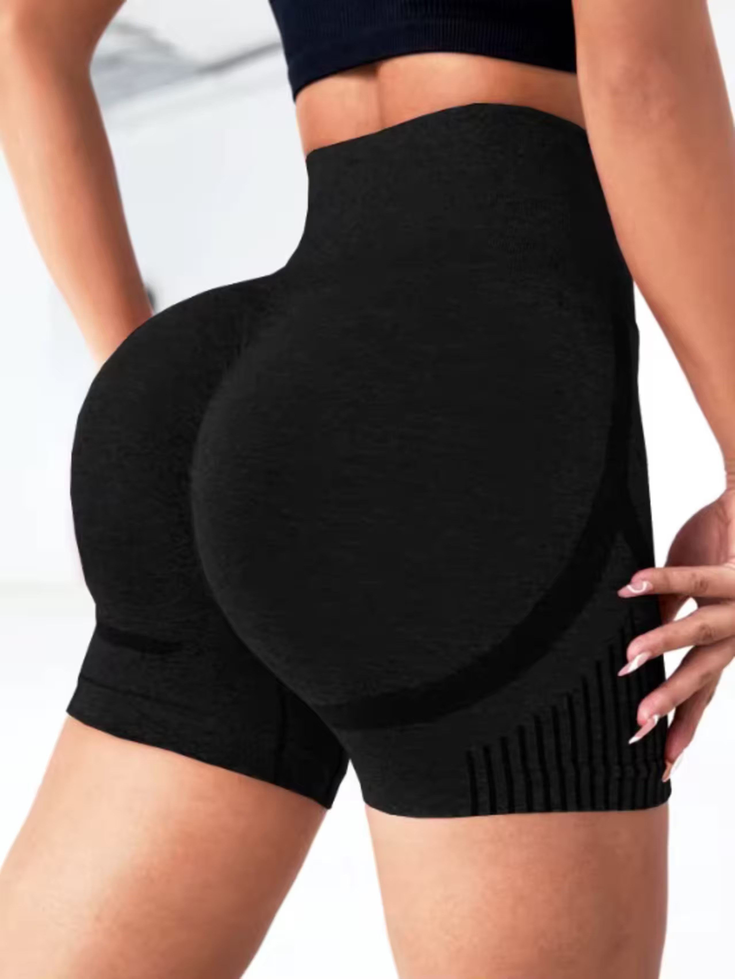 Stelby Highwaist Leggings Sportshorts High Waist Scrunch Yoga Fitness Shorts nahtlos Atmungsaktive, kurze sportlichte Yoga Shorts