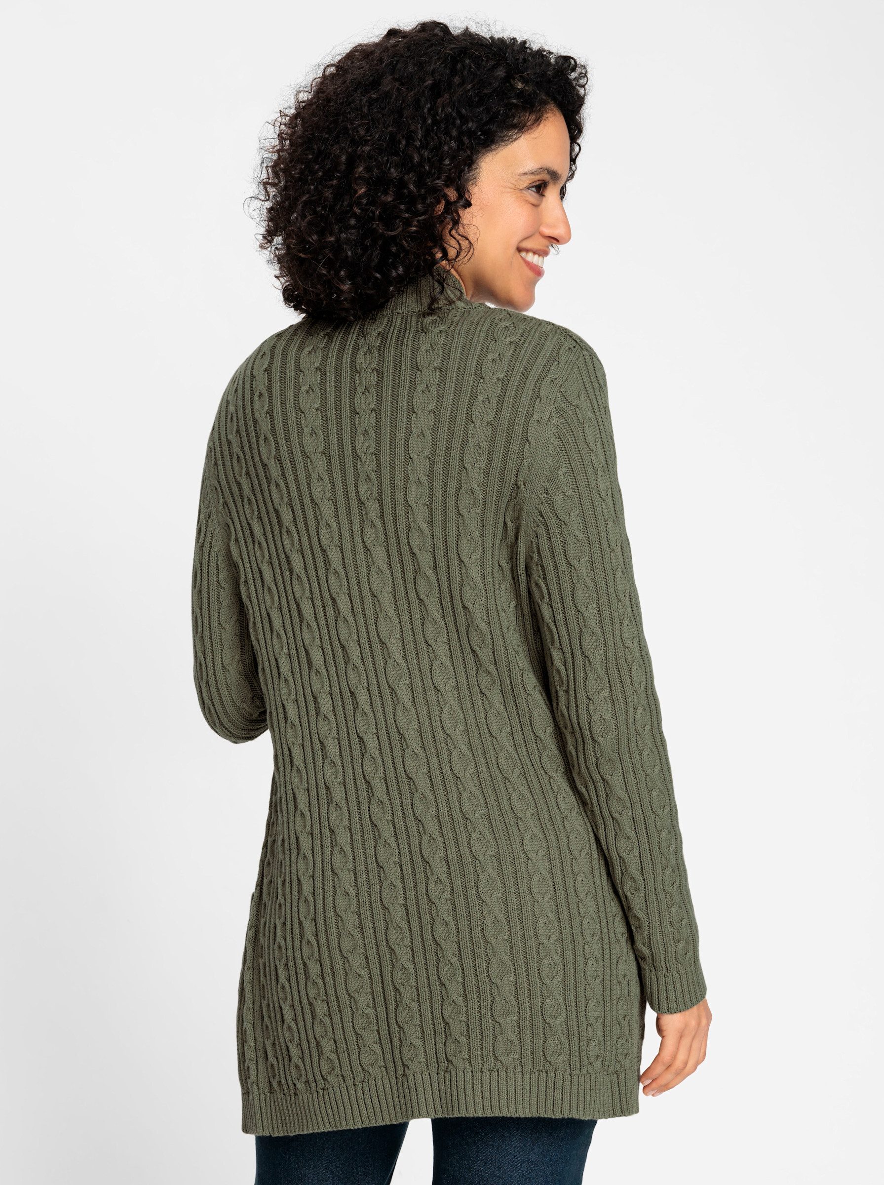 Witt Strickjacke Long-Strickjacke Langarm Links-Strick, Zopfmuster günstig online kaufen