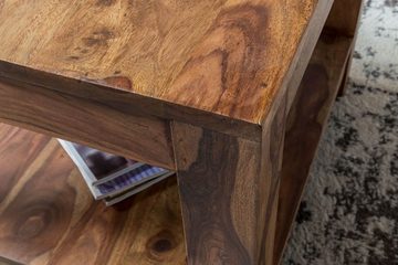 tinkaro Couchtisch ALLA Massiv-Holz Sheesham Beistelltisch Braun