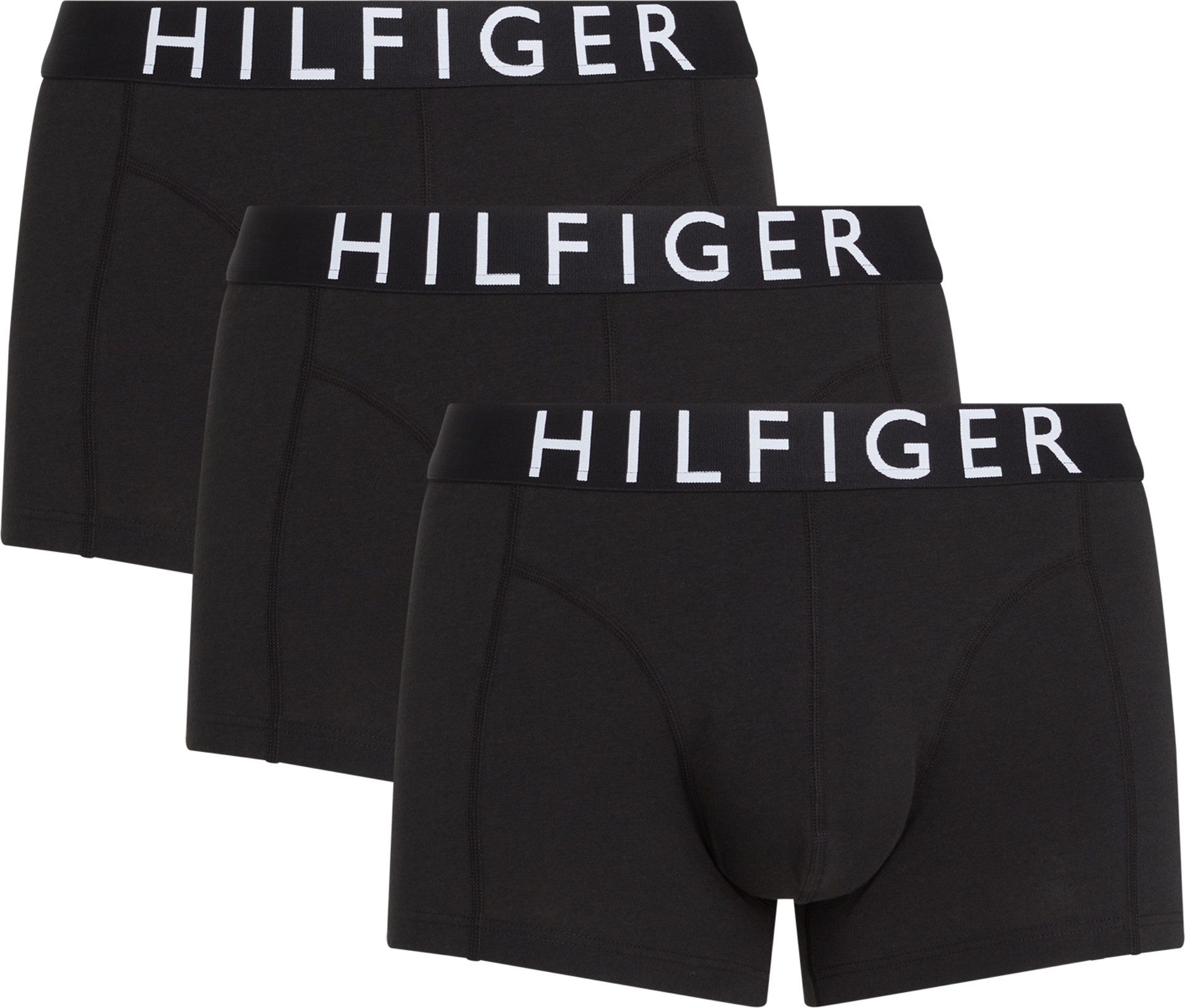 Tommy Hilfiger Underwear Trunk mit Kontrast-Logo-Taillenbund (3-St) aus Stretch-Baumwolle, normale Leibhöhe