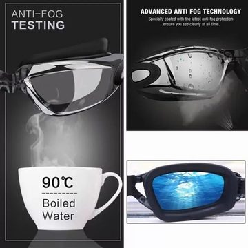 Cbei Schwimmbrille Schwimmbrille Schwimmbrille für Herren und Damen mit Breiten Gläserm, Antibeschlag-Beschichtung, UV-Schutz, verstellbares Silikonband
