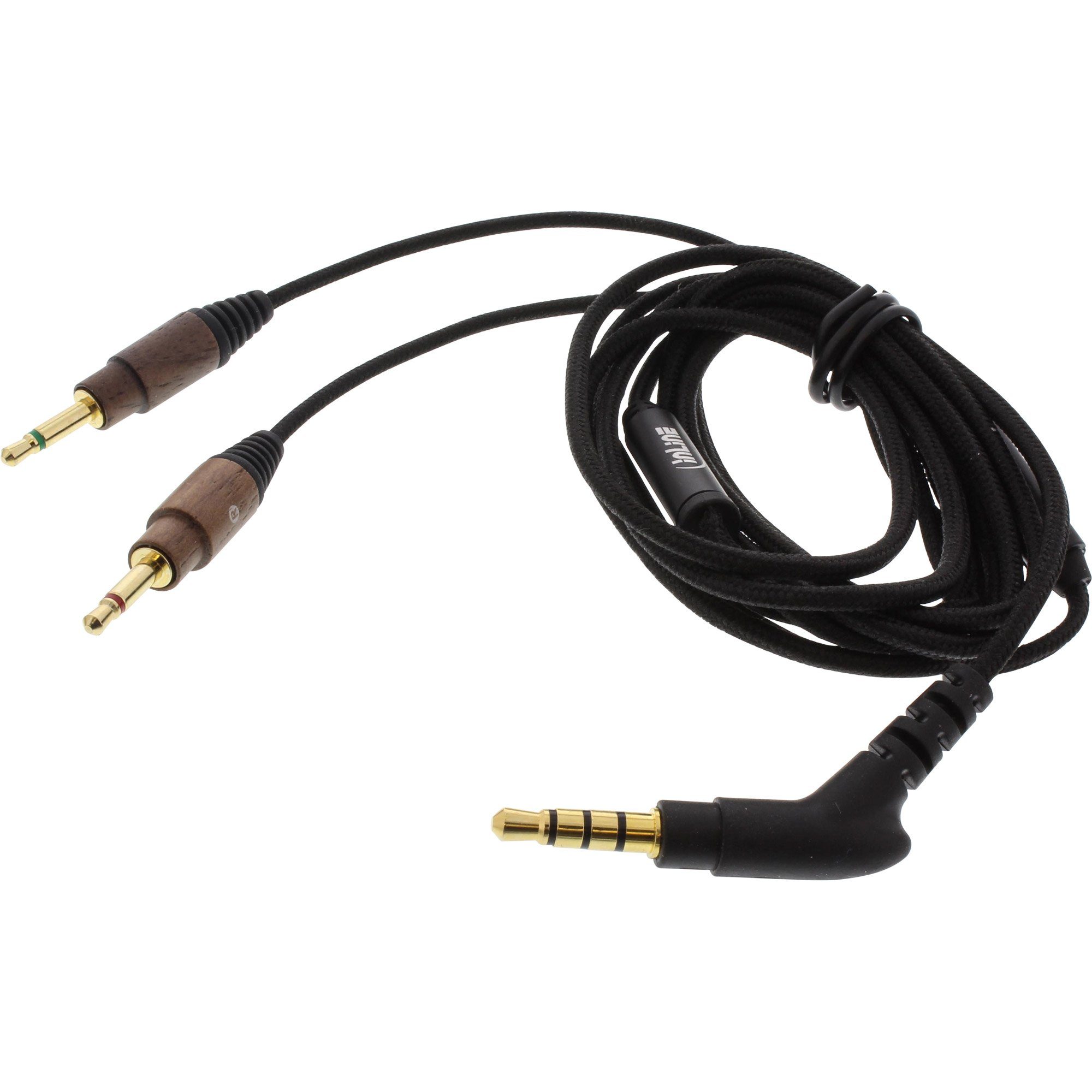 On-Ear-Kopfhörer Inline Walnuß On-Ear mit Headset Funktionstaste, Kabelmikrofon und