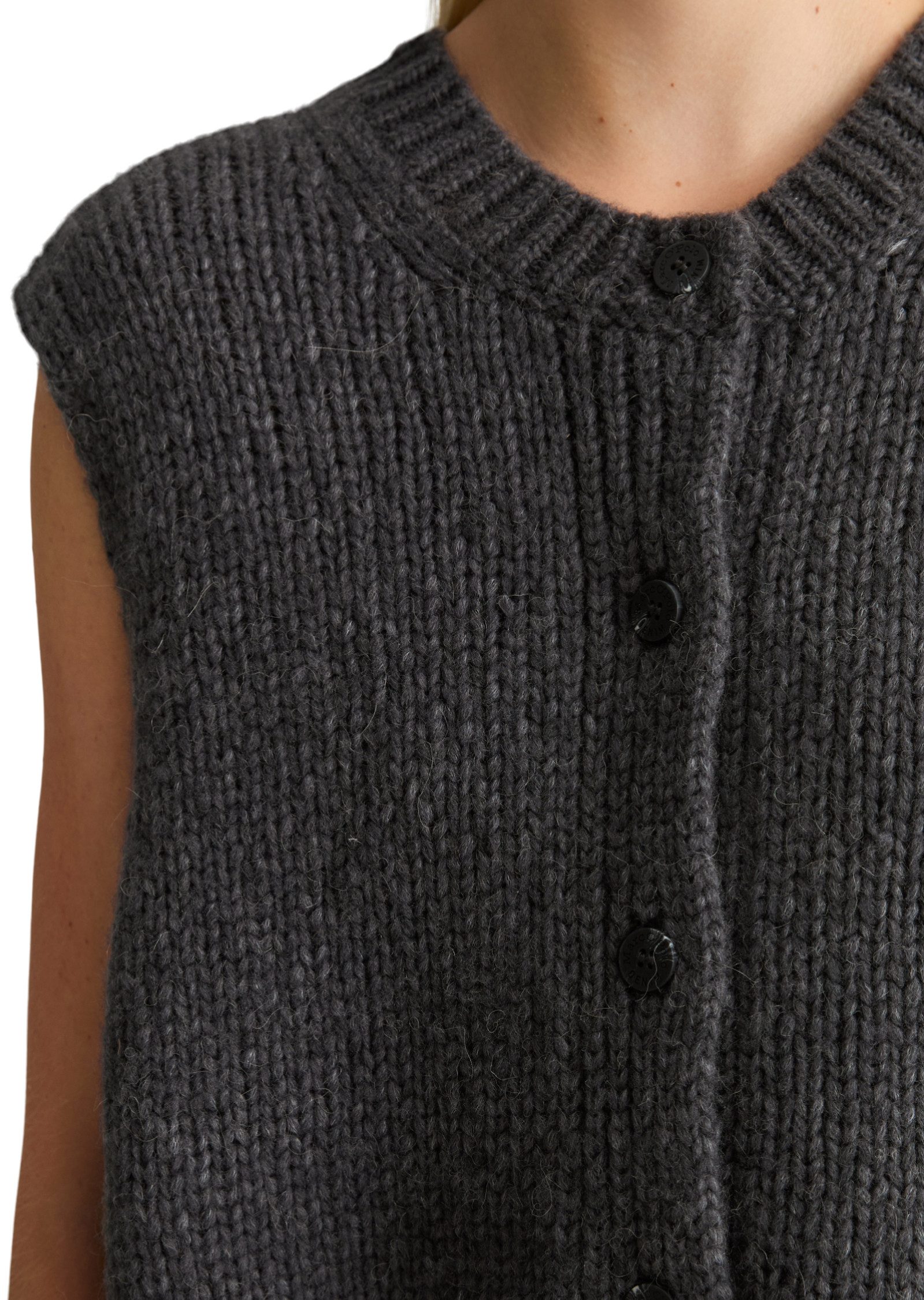 Marc O'Polo DENIM Strickweste aus kuscheligem Schurwolle-Alpaka-Mix – Bild 4 von 5