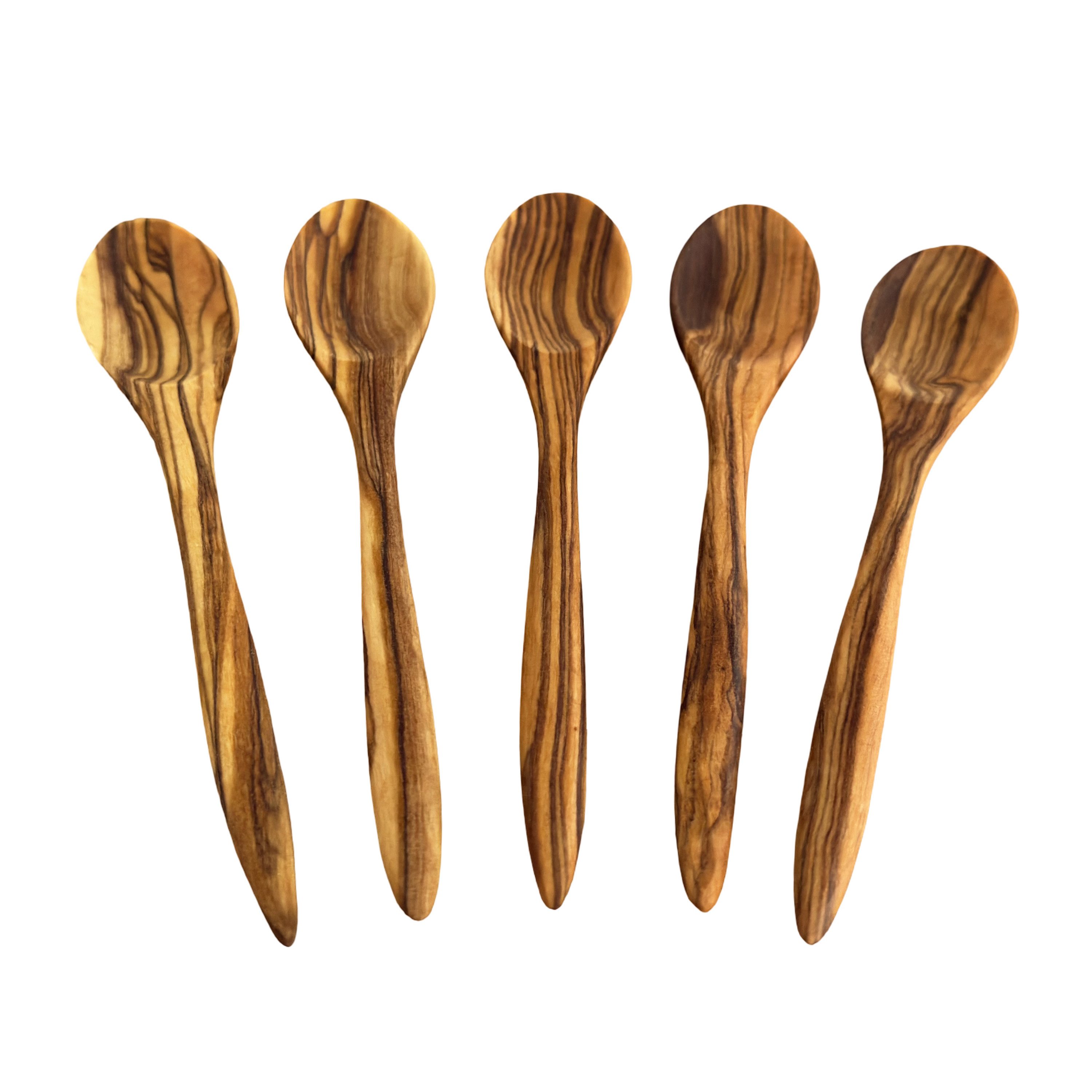 medina mood Кавова ложка filigraner Ложки "Piccolo" 12 cm in 5er Set aus Olivenholz (1 Stück), ideal für Kaffee, Tee, Zucker, Honig und Dips.