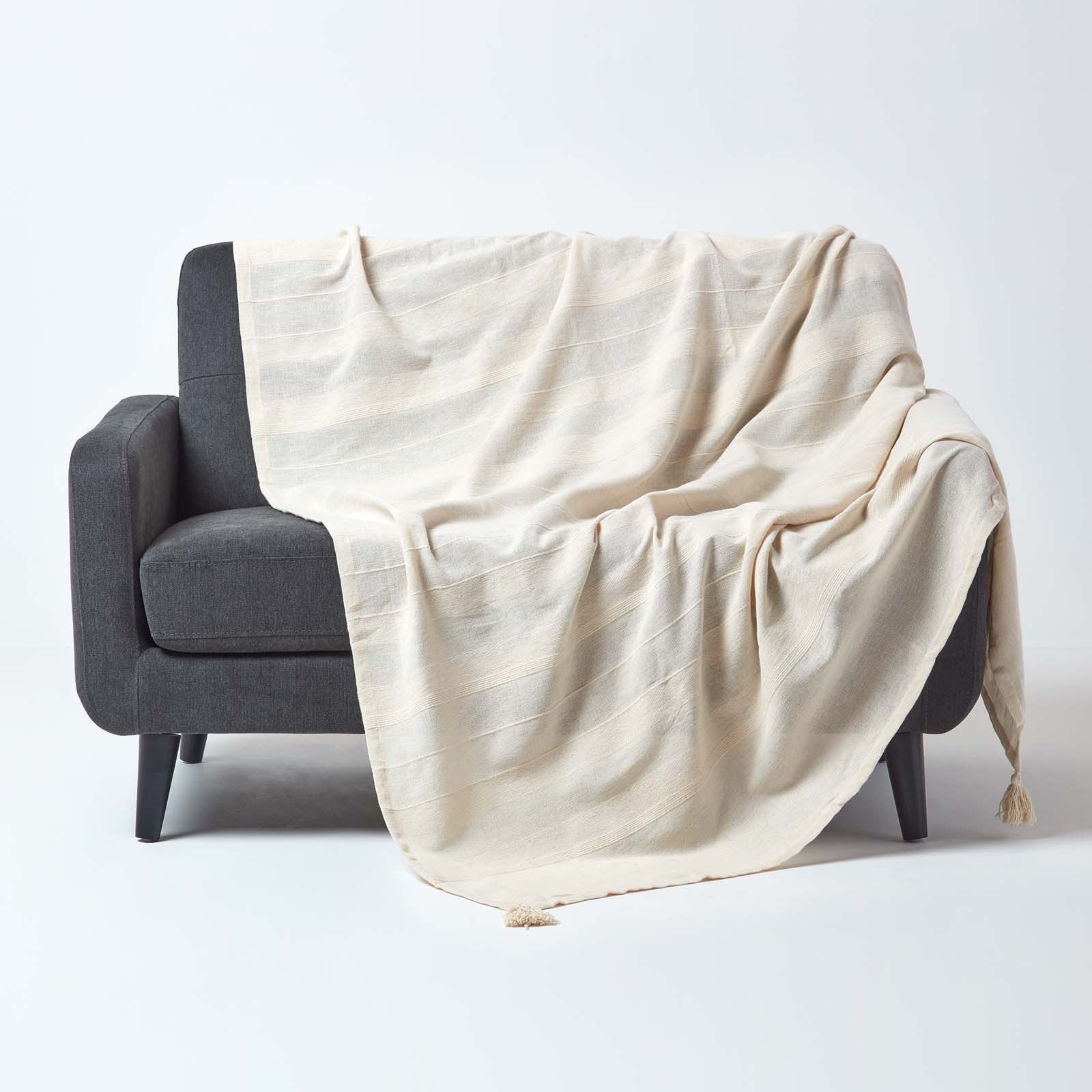 Plaid Tagesdecke Rajput, 100% Baumwolle, natur, günstig online kaufen