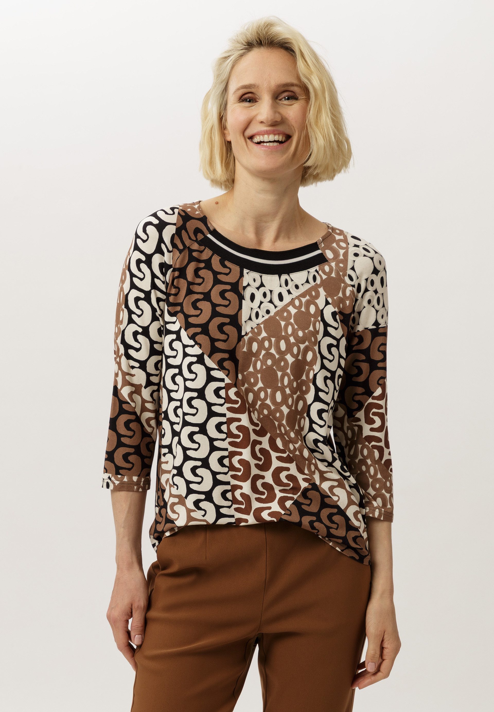 FRANK WALDER Langarmshirt mit Strickbündchen günstig online kaufen