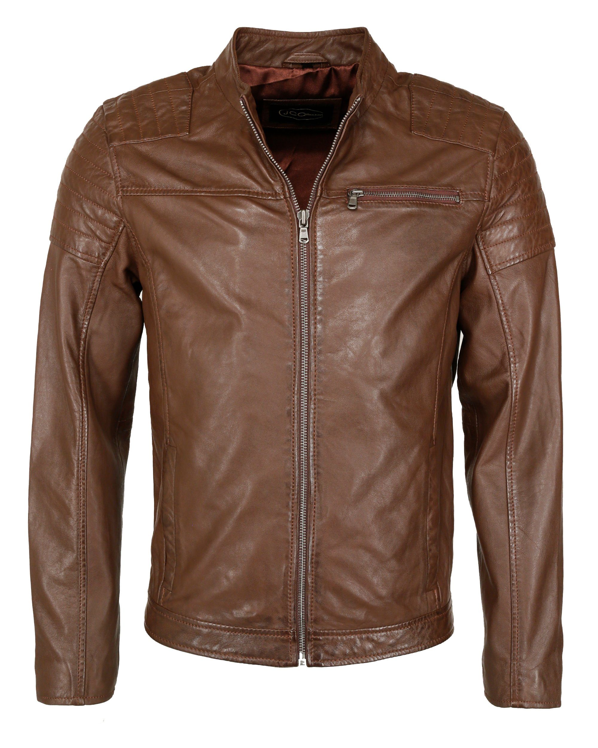 [Qualitätssicherung und kostenloser Versand] JCC Lederjacke 31020217Ecom brown