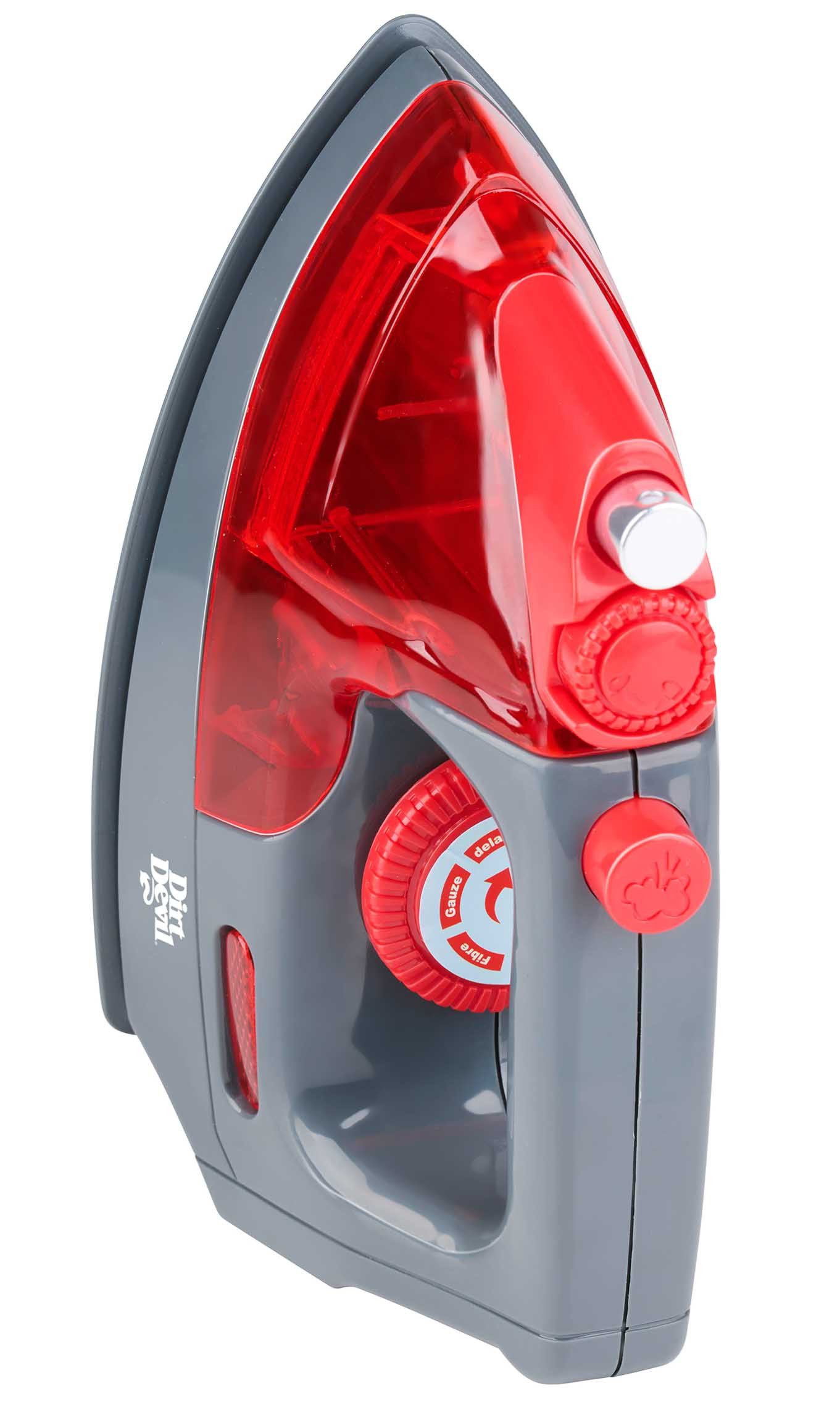 DIRT DEVIL Kinder-Bügeleisen mit Licht und Tonfunktion, Spielzeug Bügeleisen abnehmbarer Wassertank mit Sprühfunktion