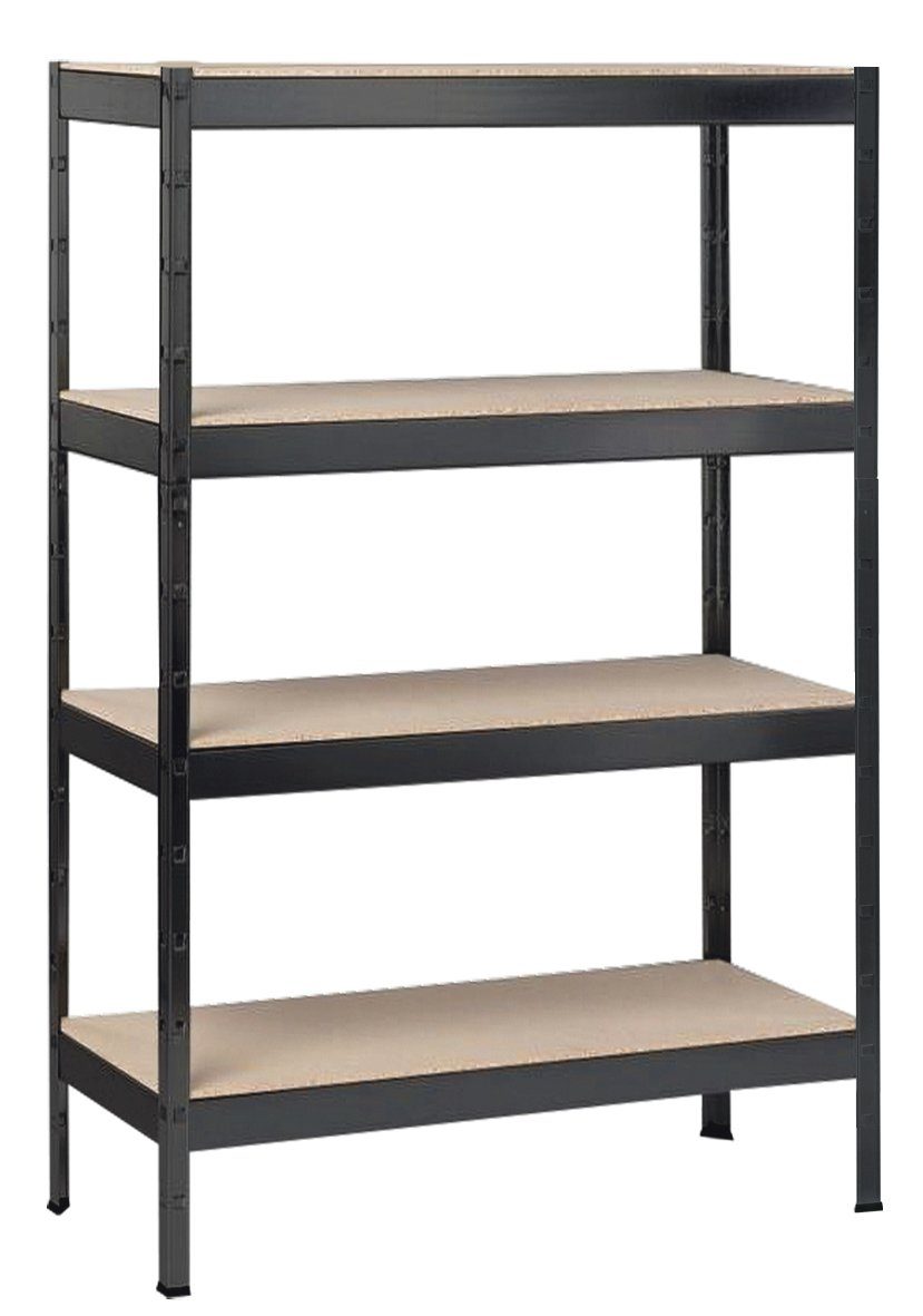 SCHULTE Regalwelt Schwerlastregal mit 4 Holzböden, 180x100x40 cm (HxBxT), Traglast pro Ebene 150 kg