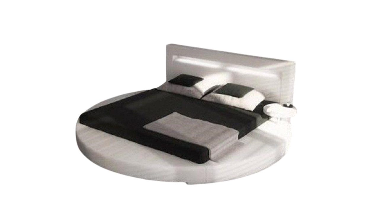 JVmoebel Rundbett Rundes Bett Design Кровати Rundbett Polster Round xxl Beleuchtet, Made in Europa
