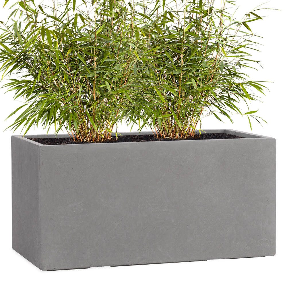 Pflanzwerk® Pflanzkübel TUB Premium Fiberglas Blumenkübel Frostbeständig mit Lotus-Effekt, Fiberglas - Handgefertigt - Rechteckig - Frostbeständig