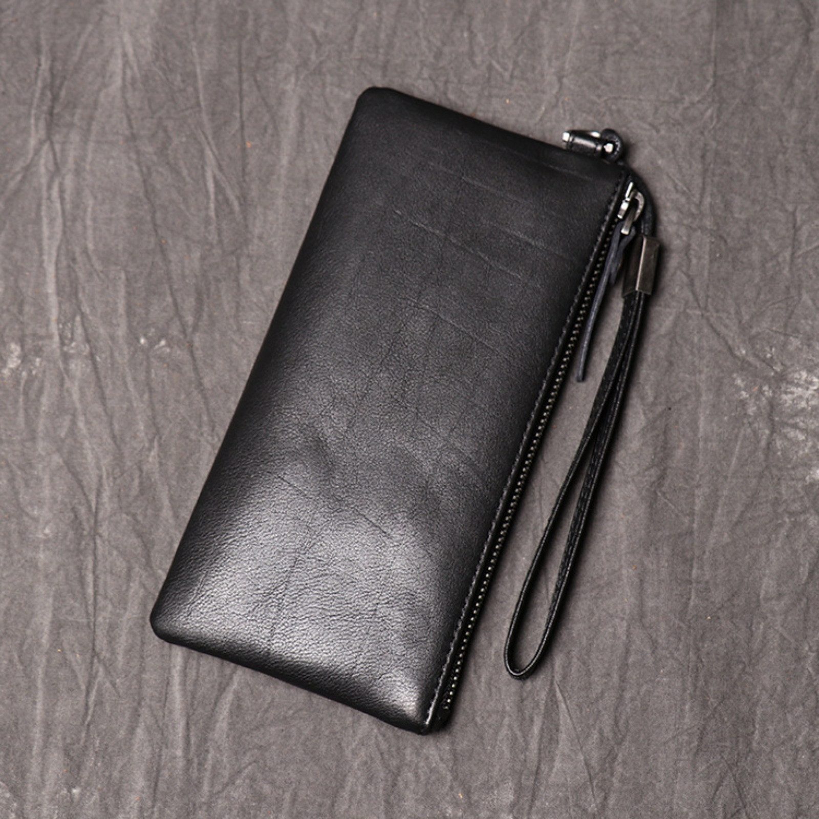 YUBRO-STUDIO Clutch Herren Leder Wristlet Geldbörse günstig online kaufen
