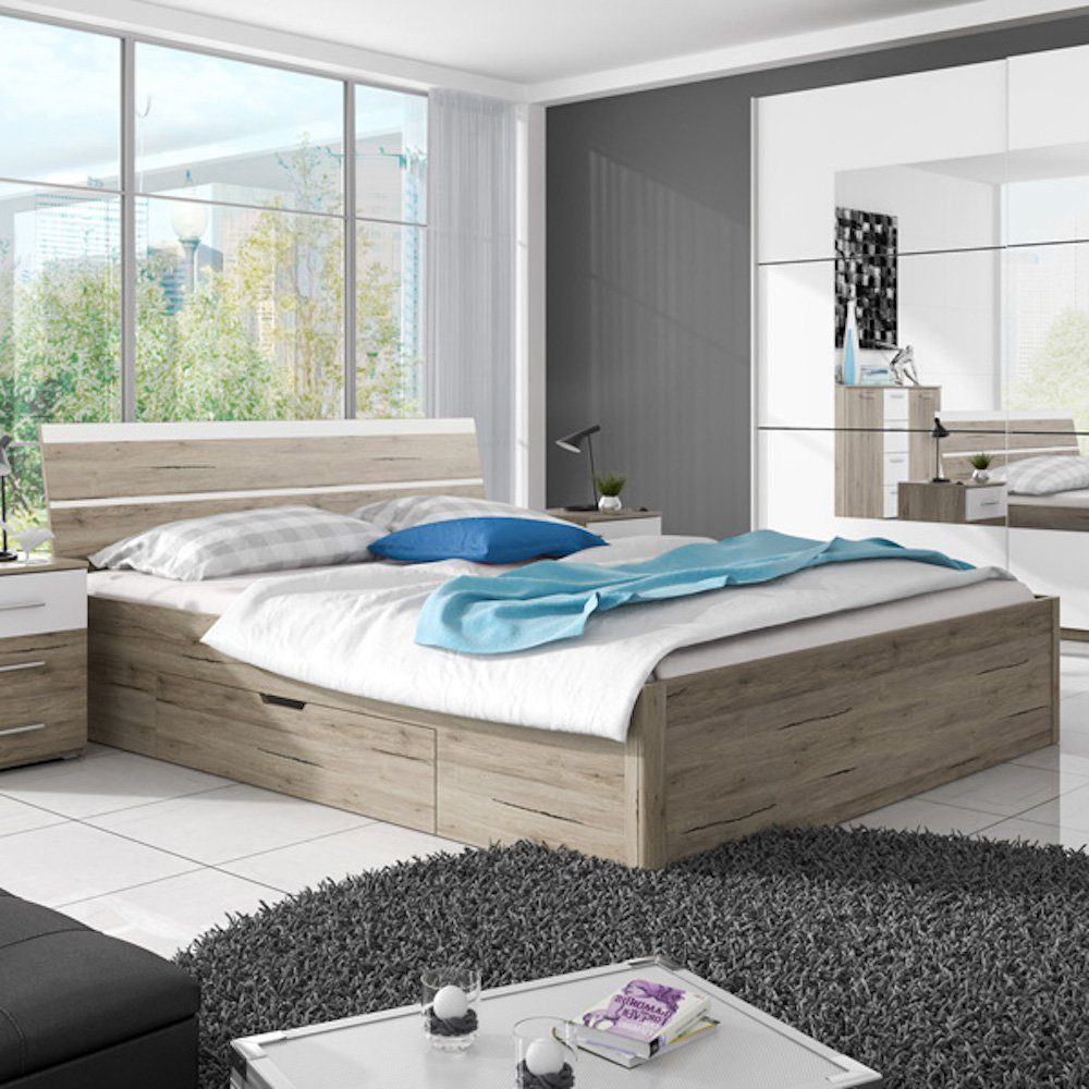 Feldmann-Wohnen Bett BETA, Lieferung ohne Lattenroste, Matratzen, Bettwaren und Dekoration, Liegefläche 160 x 200 cm