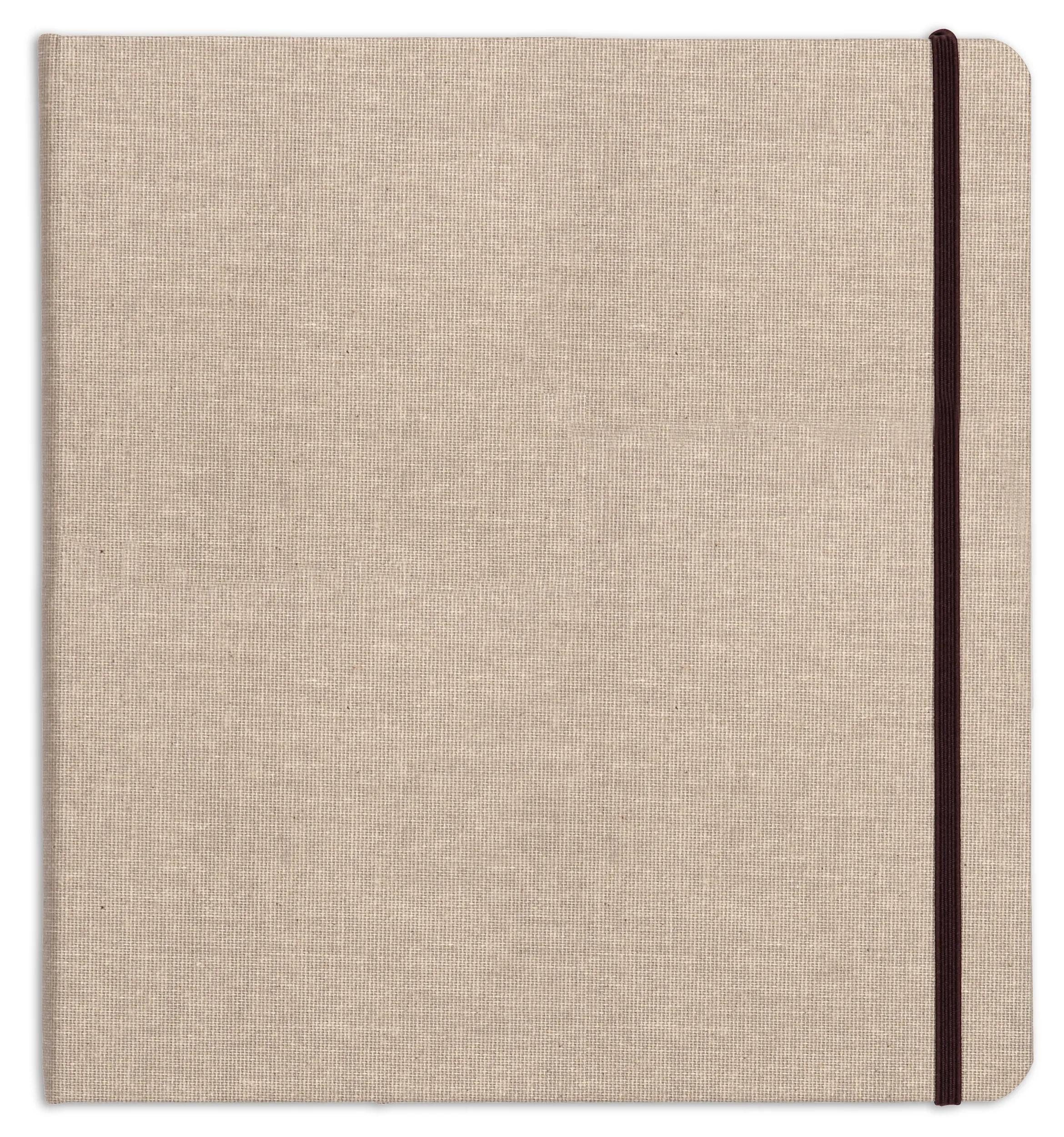 CLAIREFONTAINE Fotoalbum Reisealbum A6 Goldine Leinen, 32 Blatt 30x30cm Natur 96100C, Kunst Clairefontaine