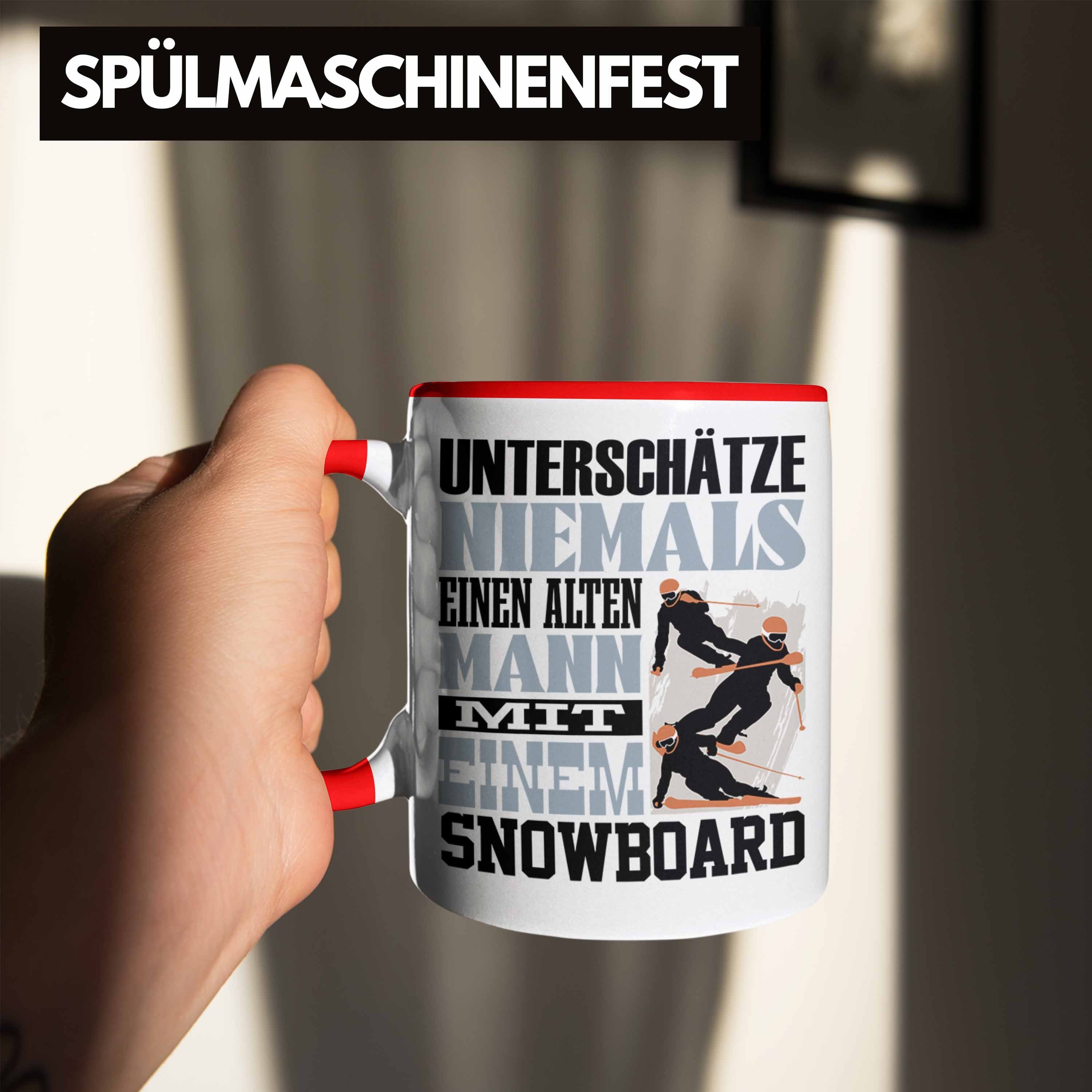 Tasse Untersch Snowboard Rot Snowboardfahrer Geschenk Lustiger Tasse Spruch Trendation für