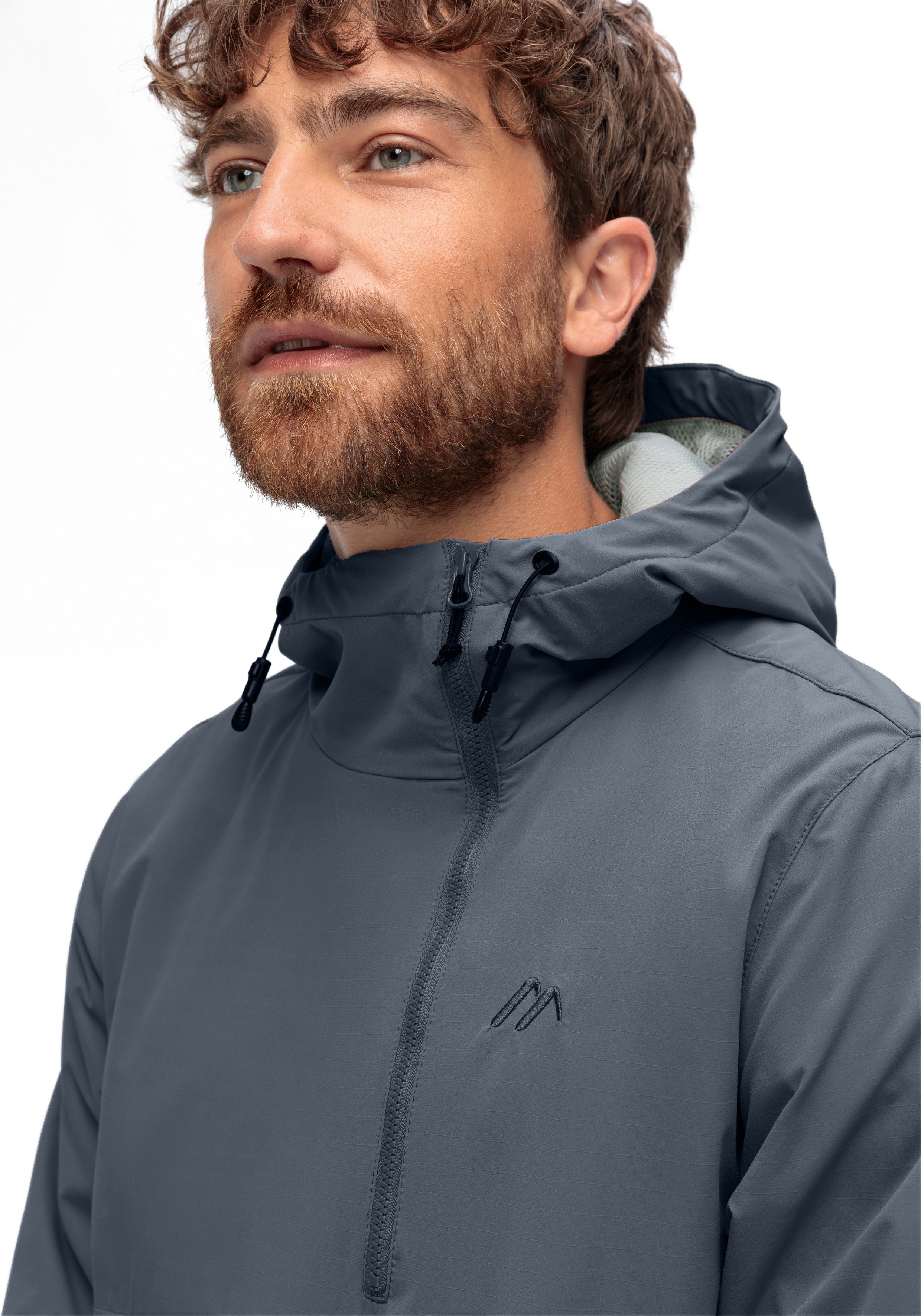 Maier Sports Outdoorjacke OkokO Loop Unisex Windbreaker, Schlupfjacke wasserdicht, verstellbare Kapuze