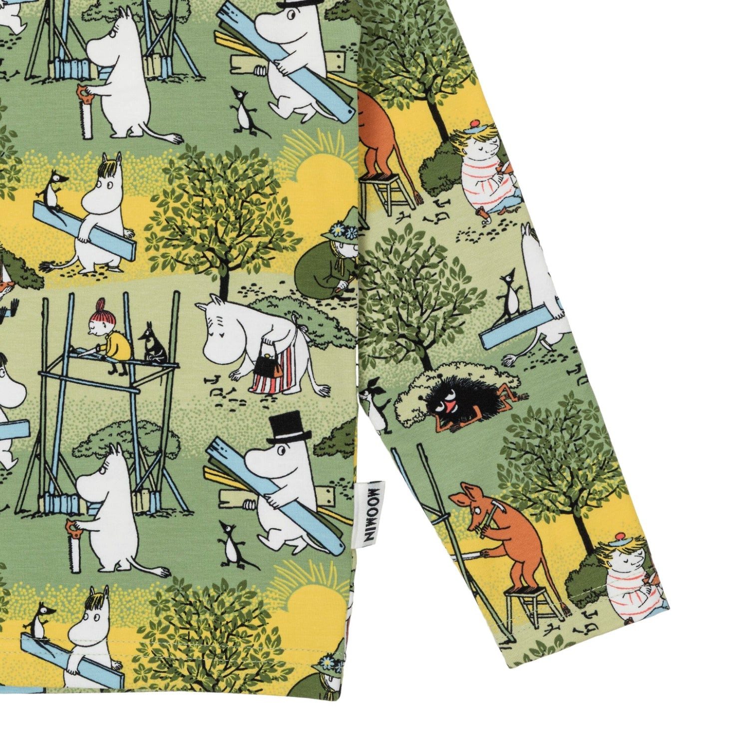 Moomin by Martinex Langarmshirt Moomin Langarmshirt „Busy Bees“ – Green, Allover-Print