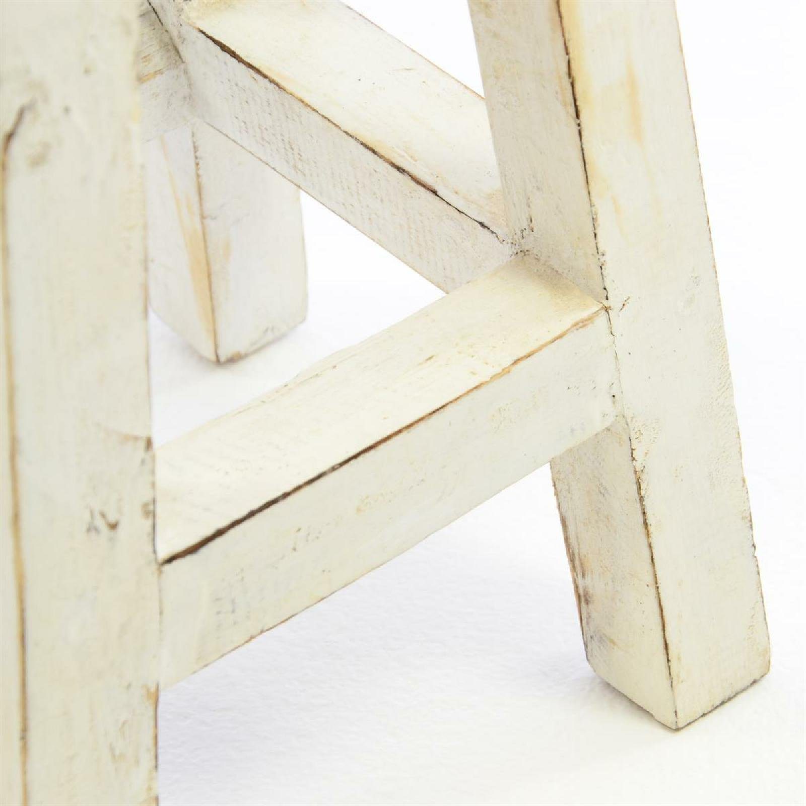 VCM Gartenstuhl Vintage Hocker weiß