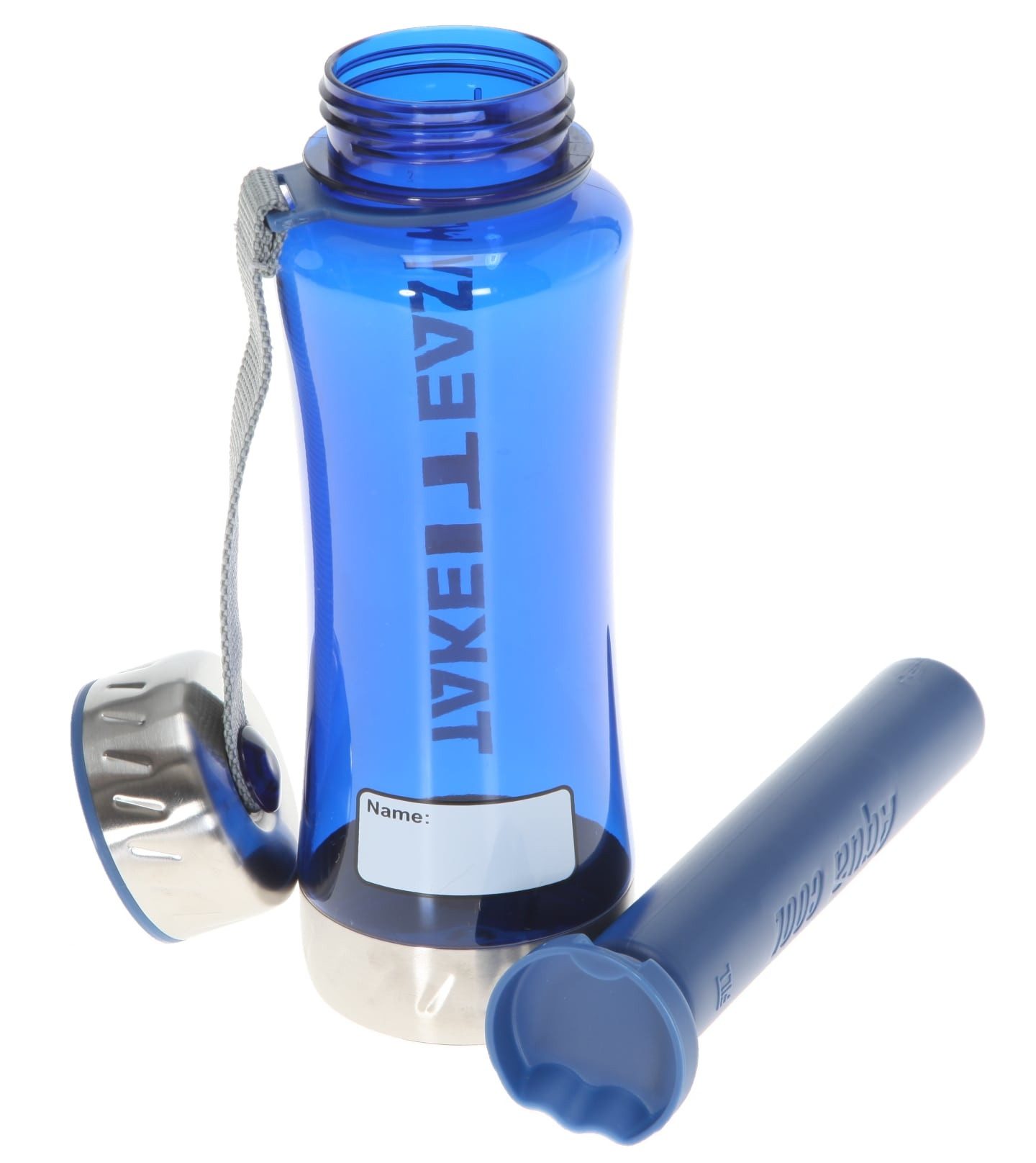 TAKE IT EASY® Trinkflasche 2 Stück Flaschen Set für Schule Sport Freizeit 0,7 Liter, Polycarbonat bruchsicher Edelstahl Deckel große Öffnung
