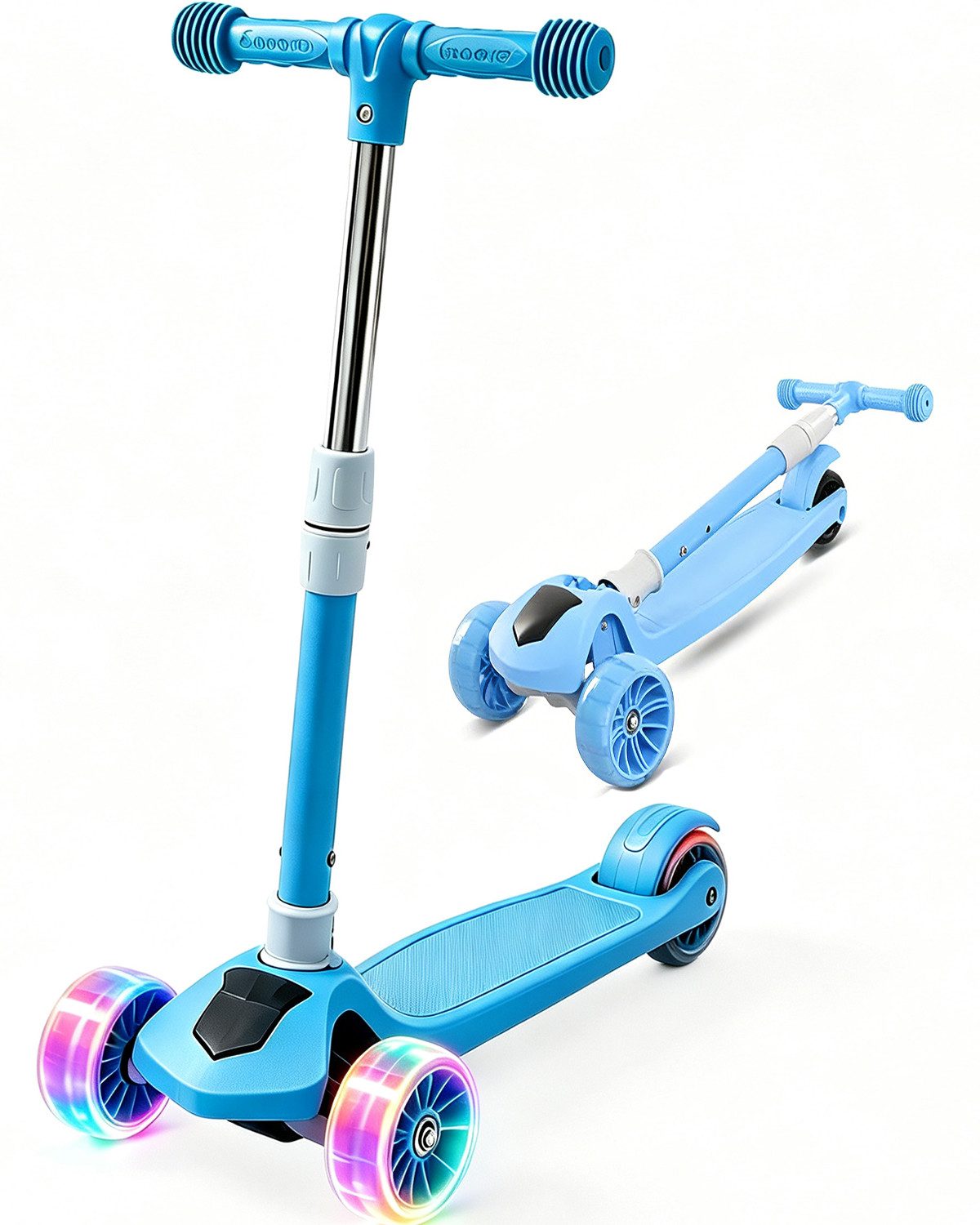 Dreiradscooter Scooter Kinderroller Tretroller LED-Räder bis 40 kg