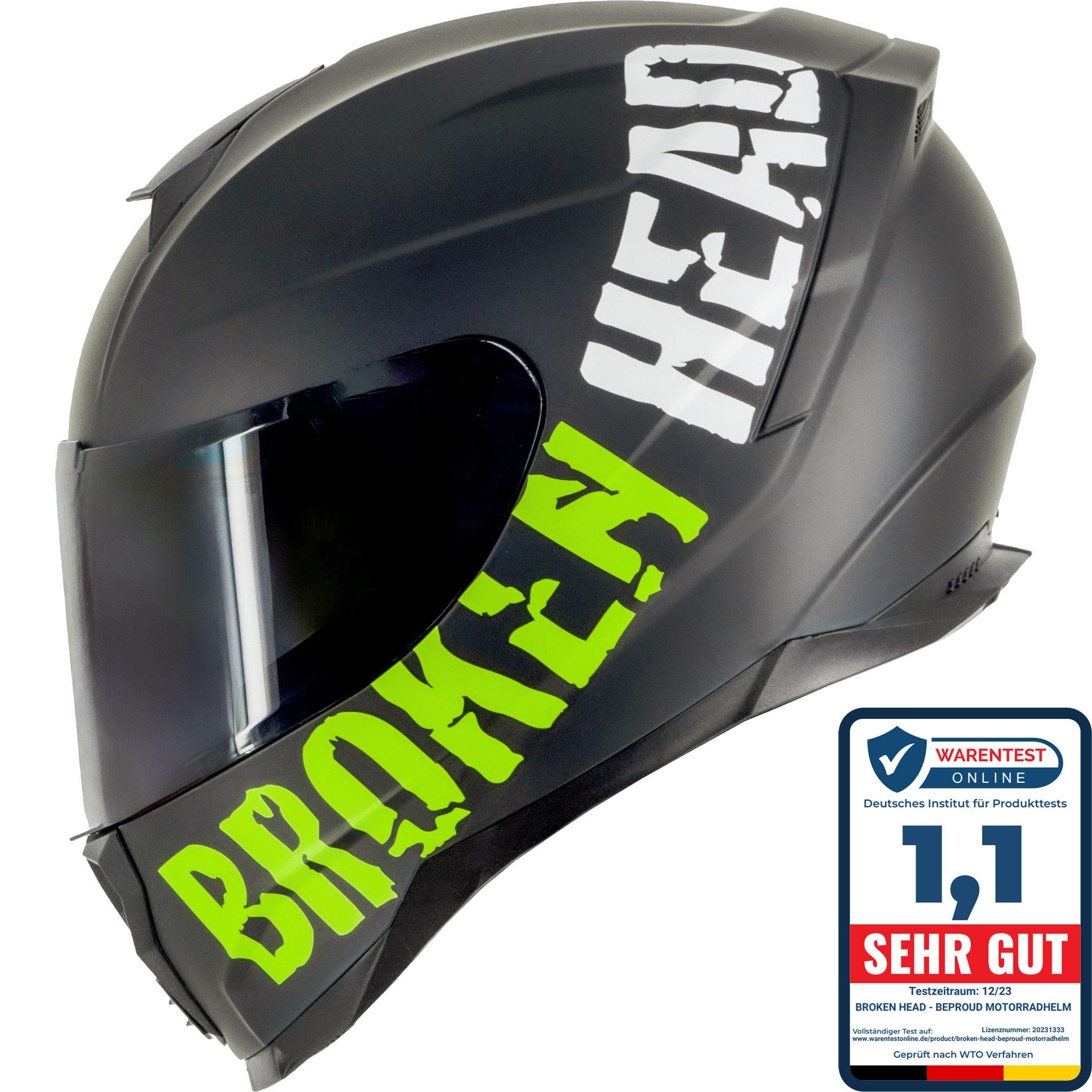 Motorradhelm BeProud Sport Grün